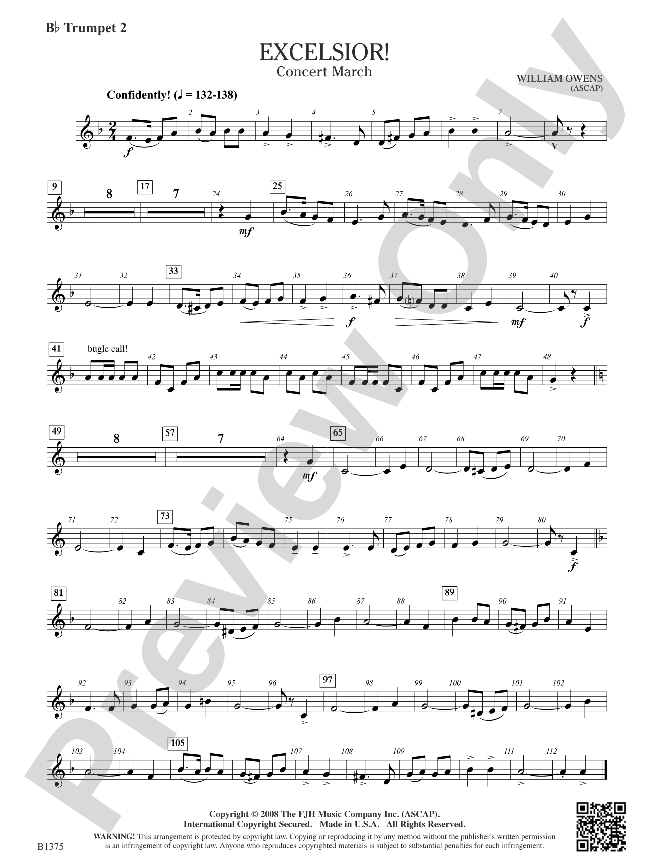 Excelsior! (Concert March): B-flat Trumpet 2