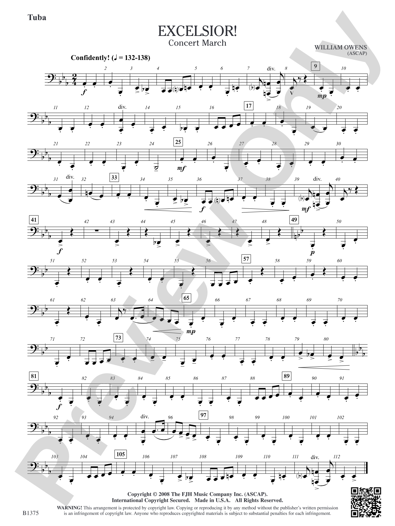 Excelsior! (Concert March): Tuba