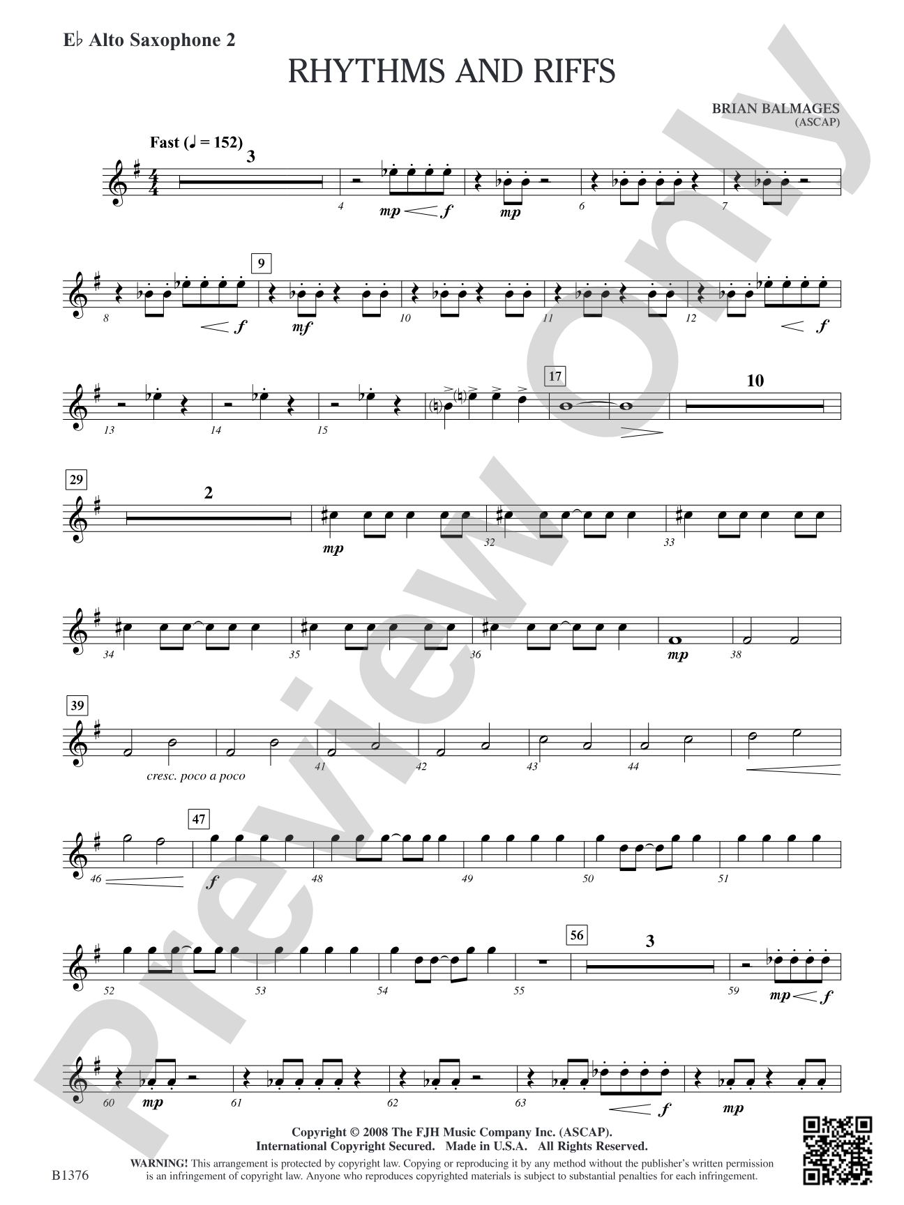 Rhythms and Riffs: E-flat Alto Saxophone 2