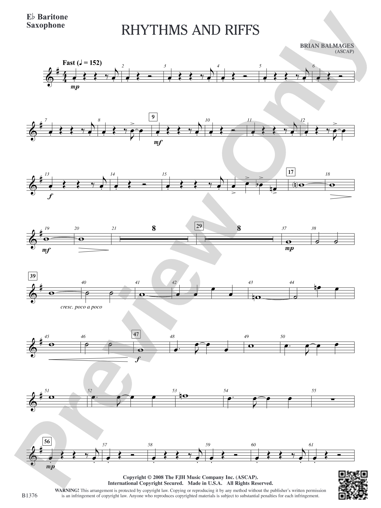 Rhythms and Riffs: E-flat Baritone Saxophone