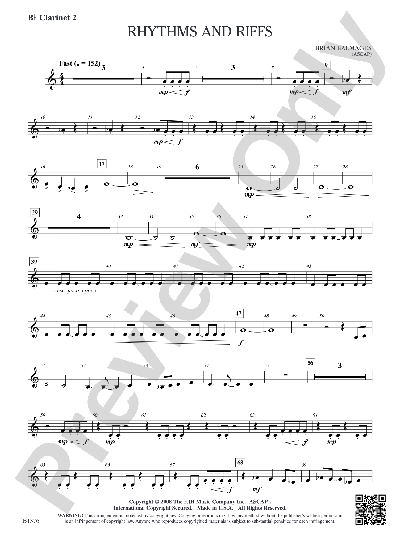 Rhythms and Riffs: B-flat Clarinet 2