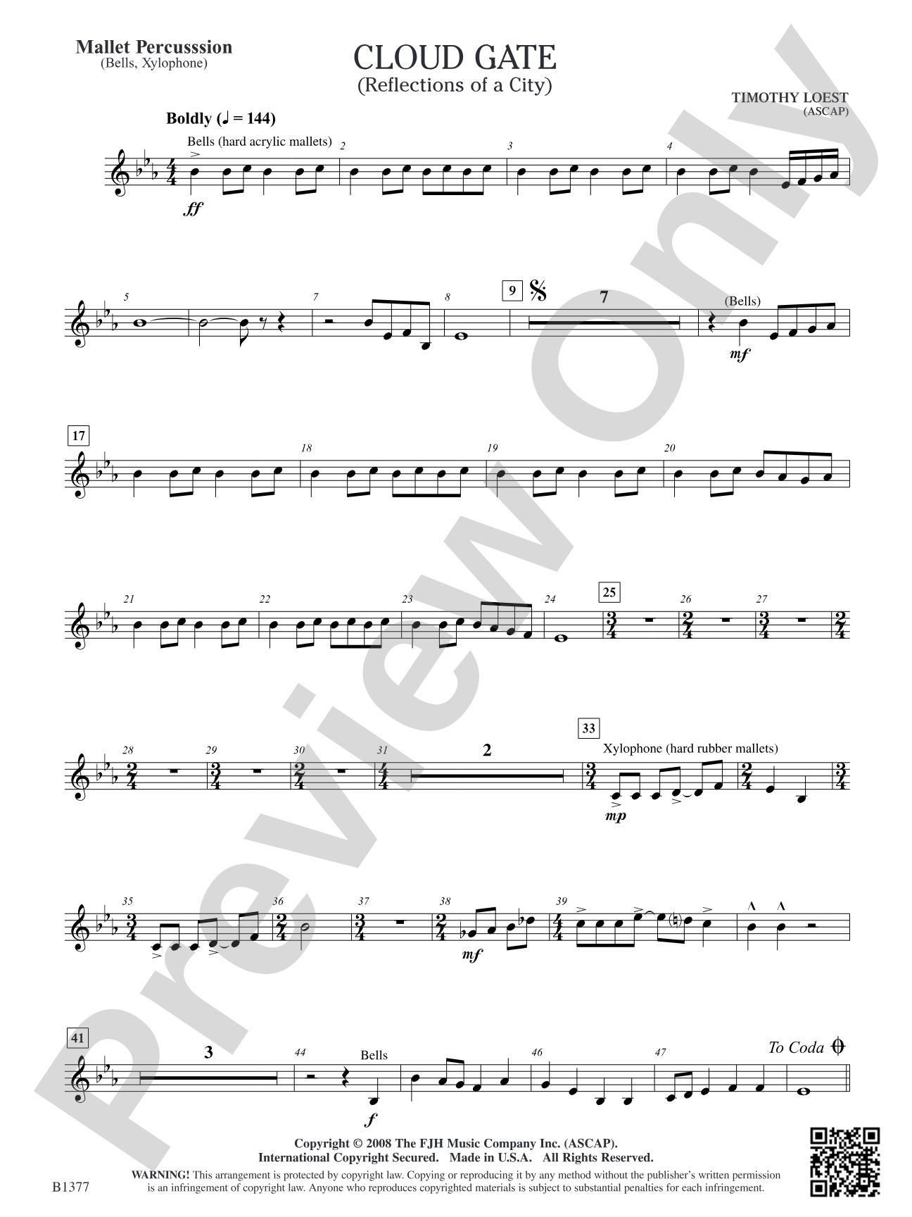 Cloud Gate (Reflections of a City): Mallet Percussion