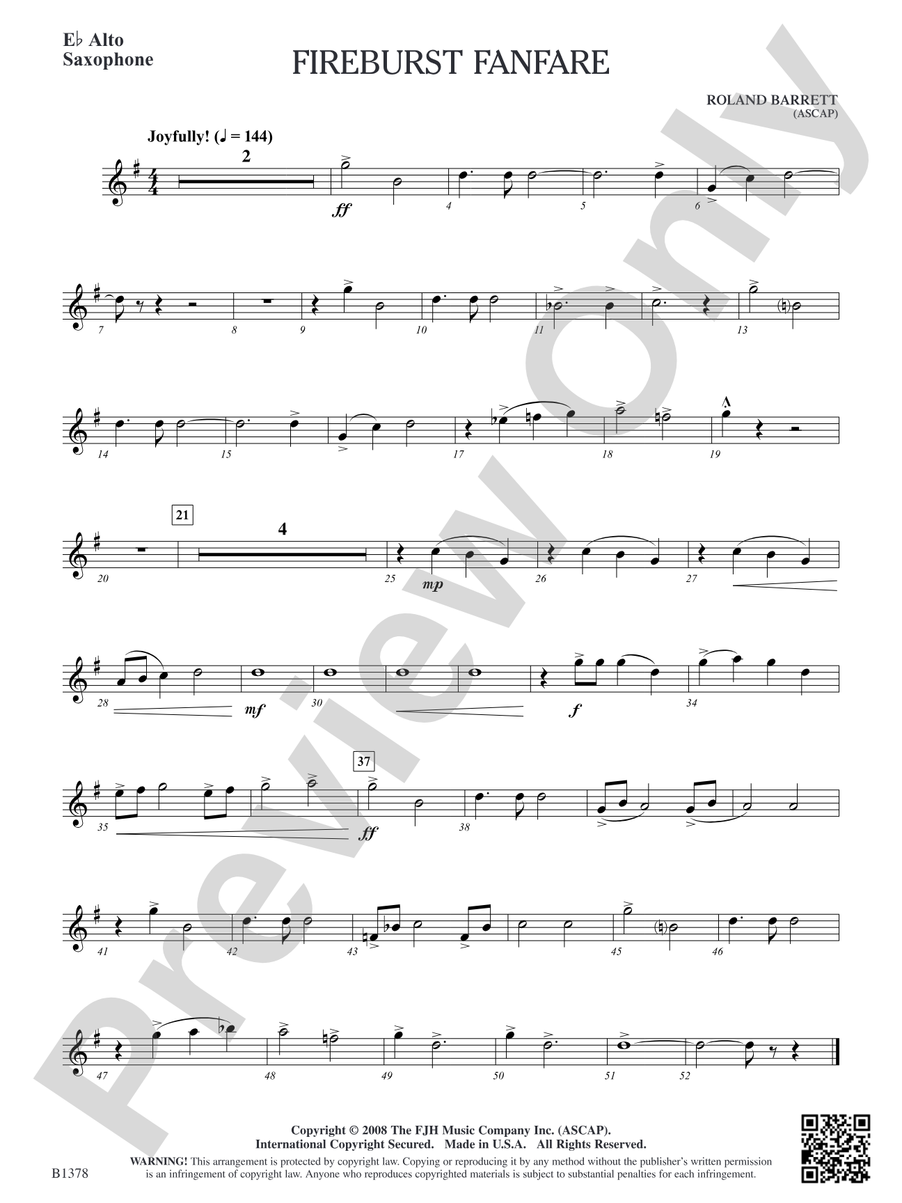 Fireburst Fanfare: E-flat Alto Saxophone