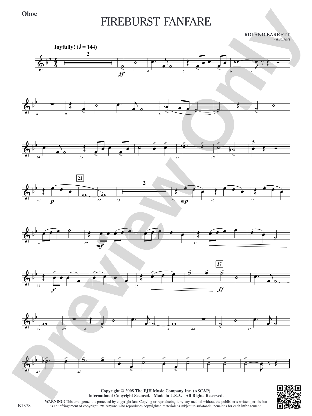 Fireburst Fanfare: Oboe
