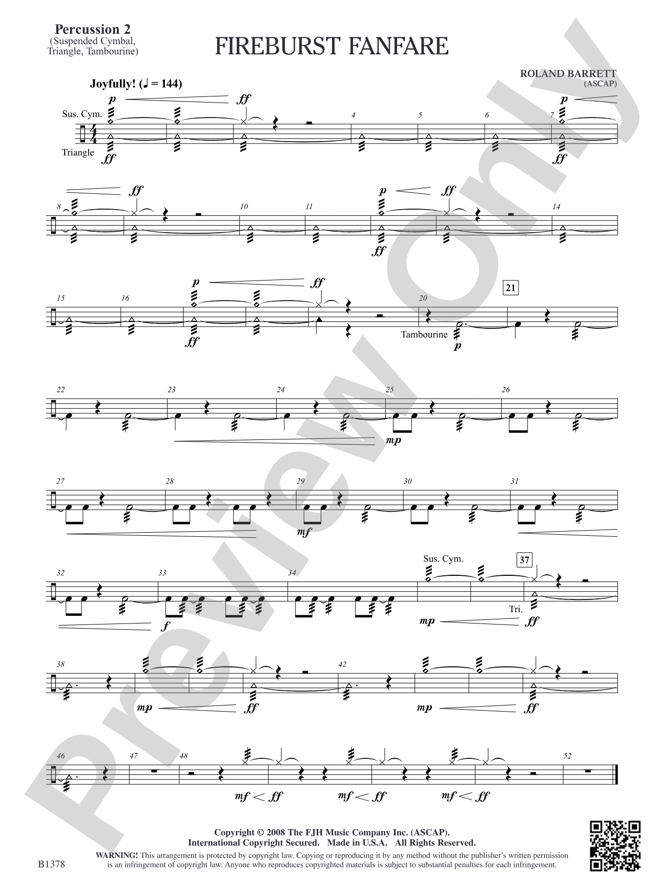 Fireburst Fanfare: Percussion 2