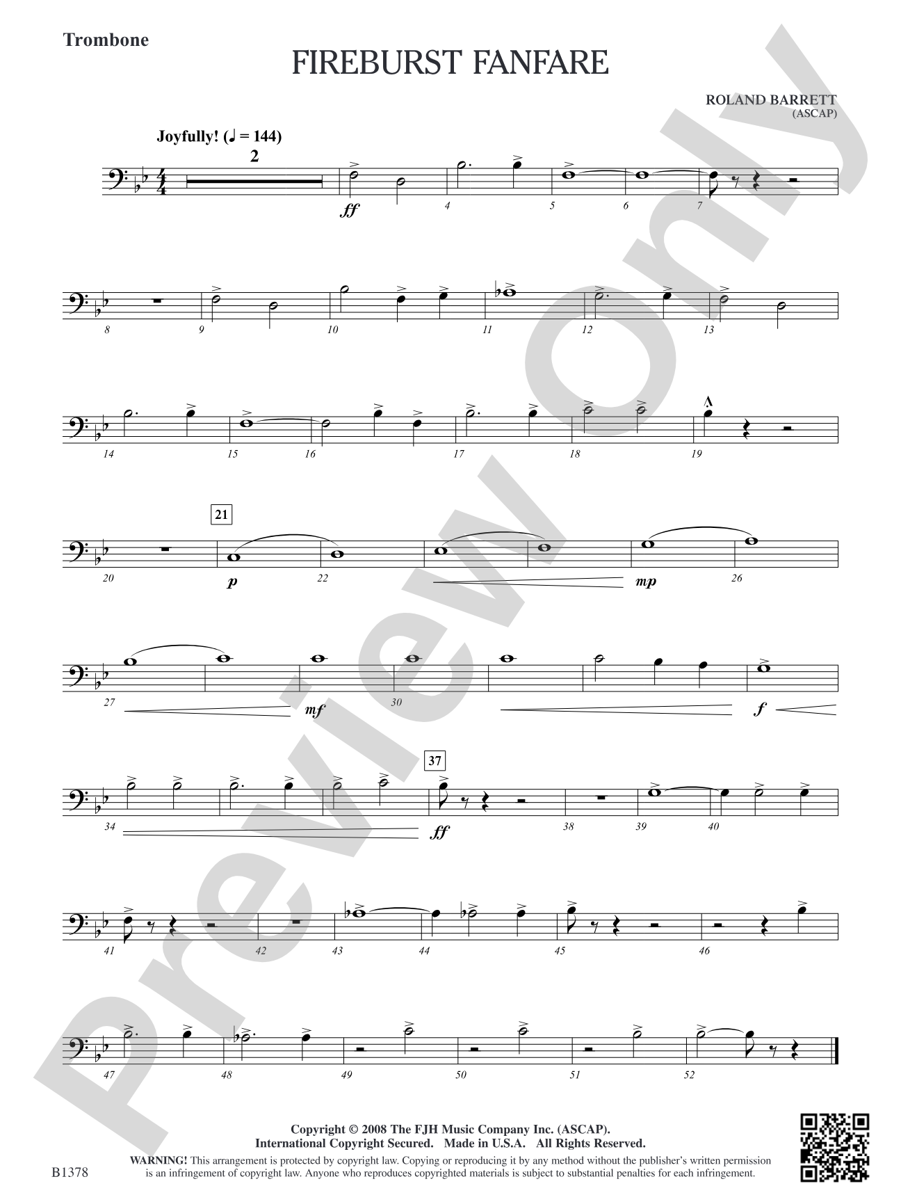 Fireburst Fanfare: Trombone