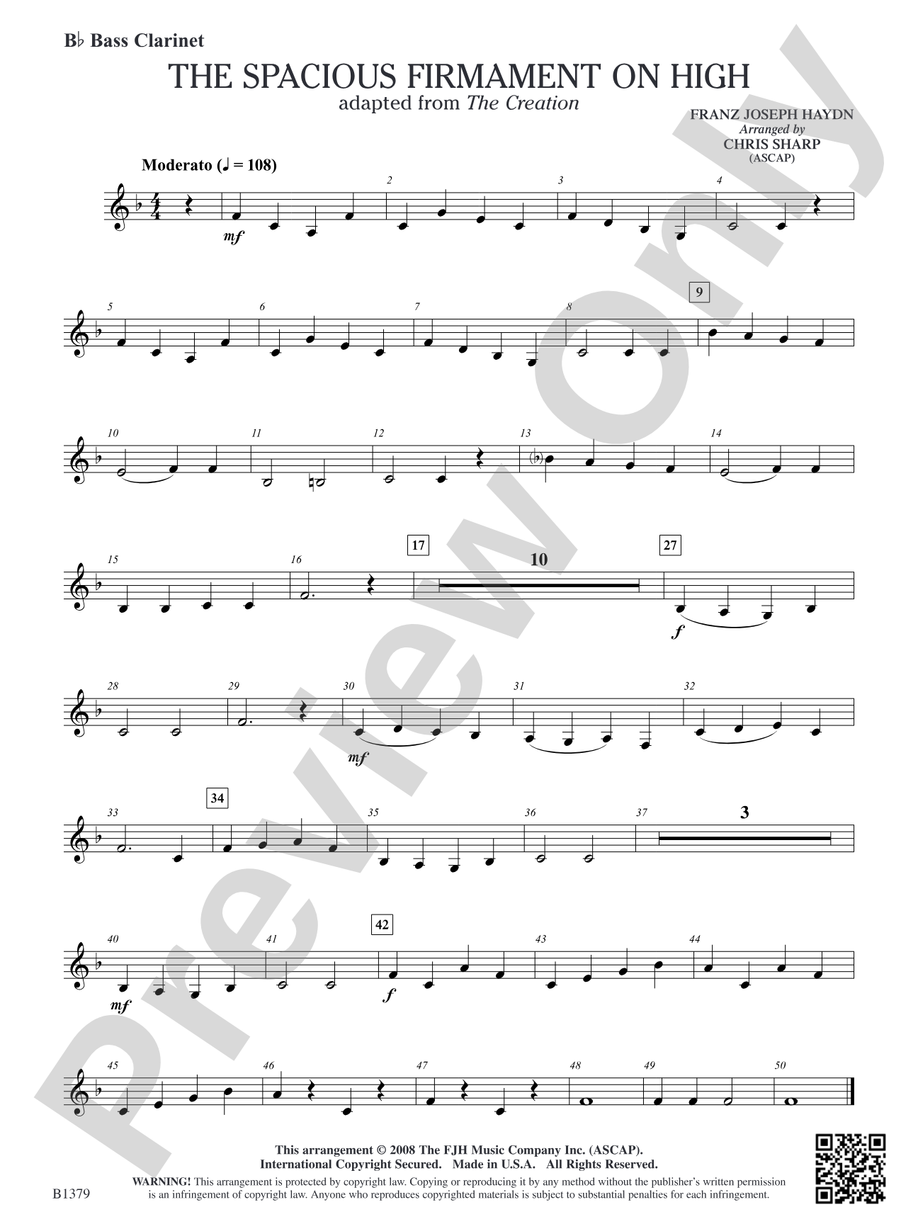 The Spacious Firmament on High (Adapted from The Creation): B-flat Bass Clarinet