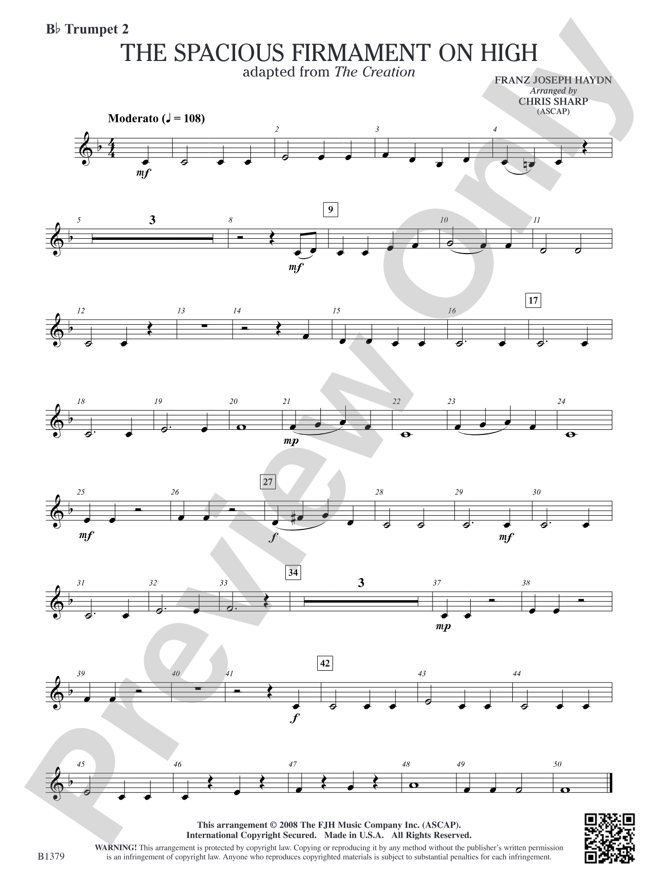 The Spacious Firmament on High (Adapted from The Creation): B-flat Trumpet 2