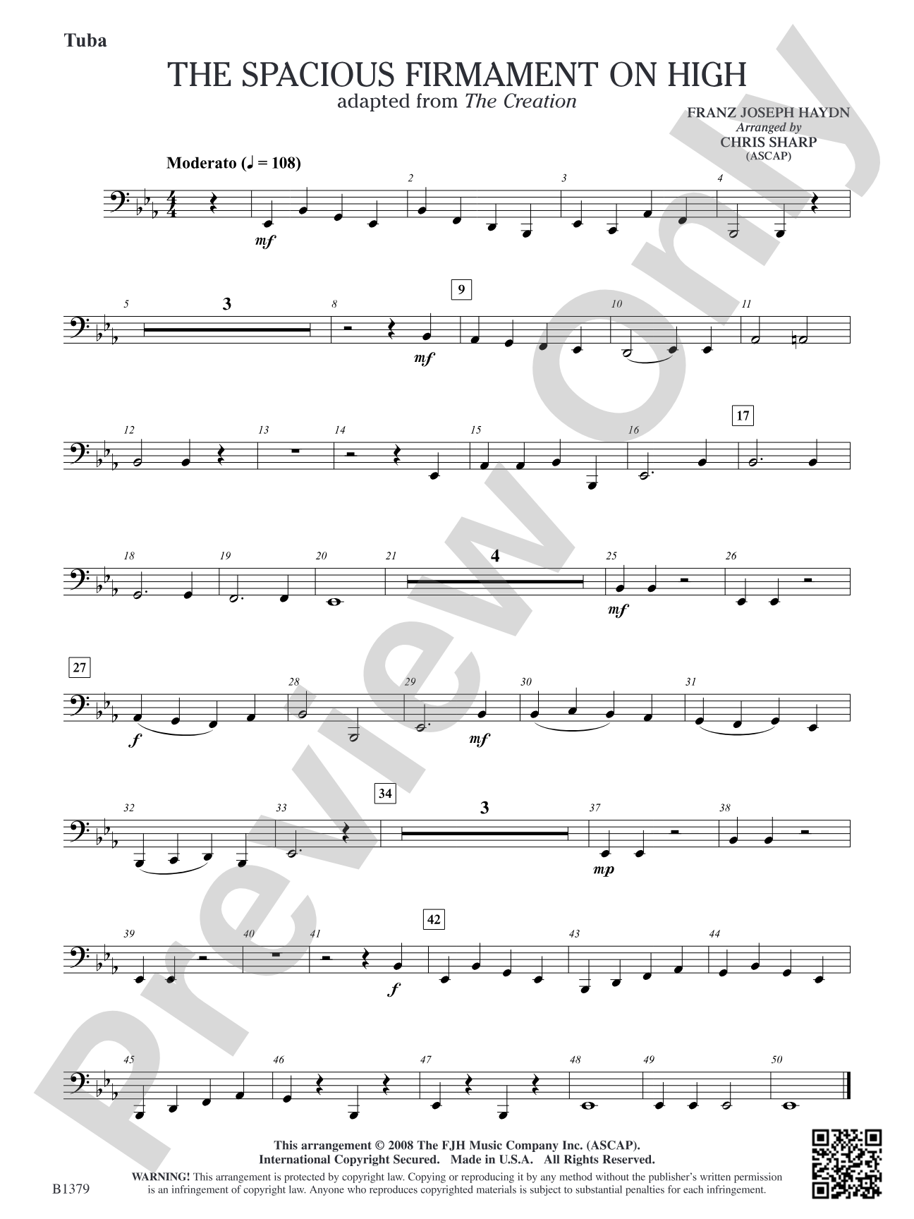 The Spacious Firmament on High (Adapted from The Creation): Tuba