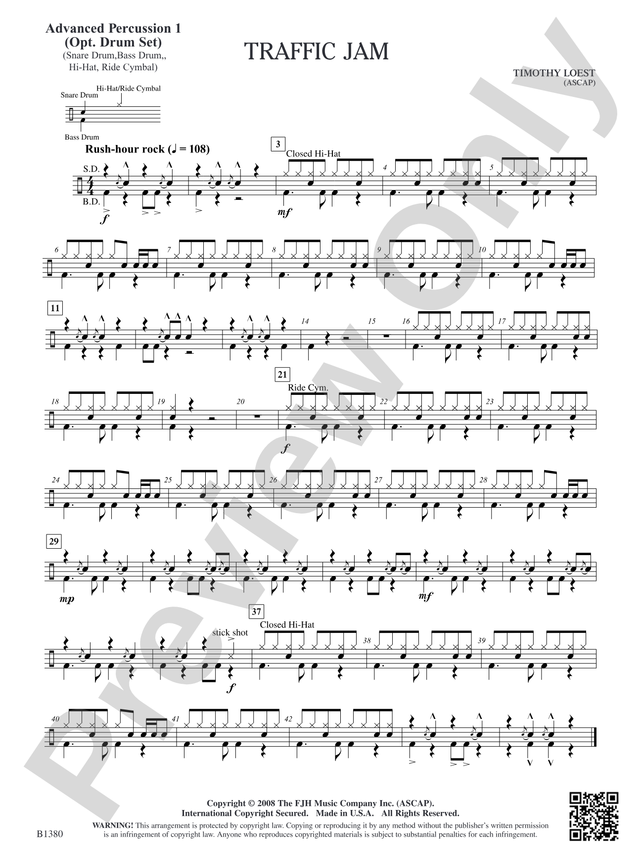 Traffic Jam: Advanced Percussion 1