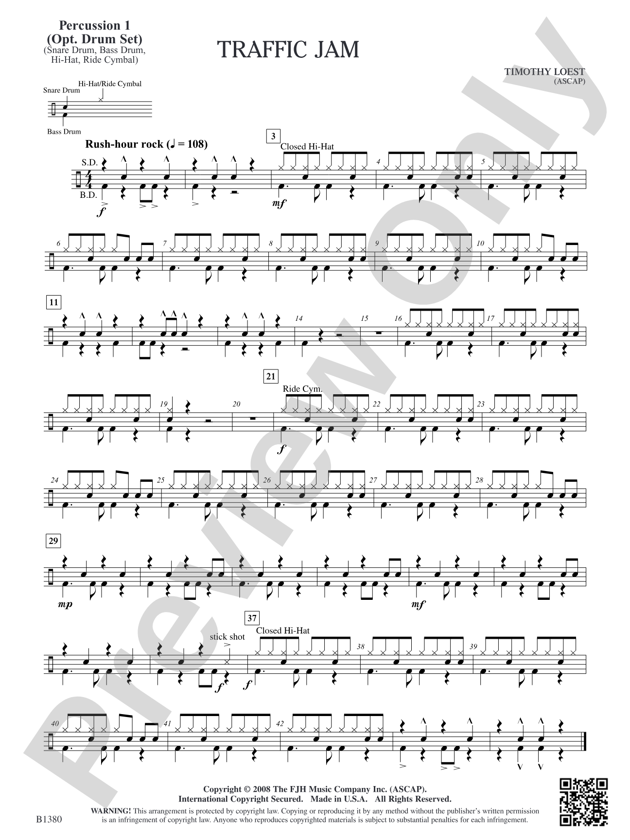 Traffic Jam: Percussion 1