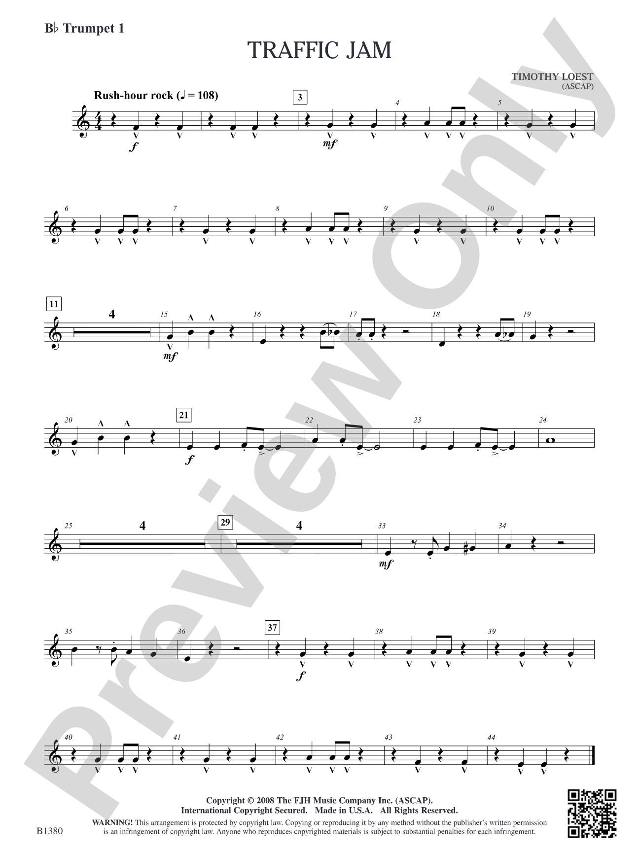 Traffic Jam: B-flat Trumpet 1