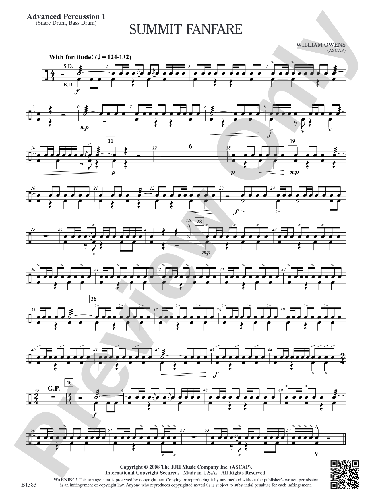 Summit Fanfare: Advanced Percussion 1