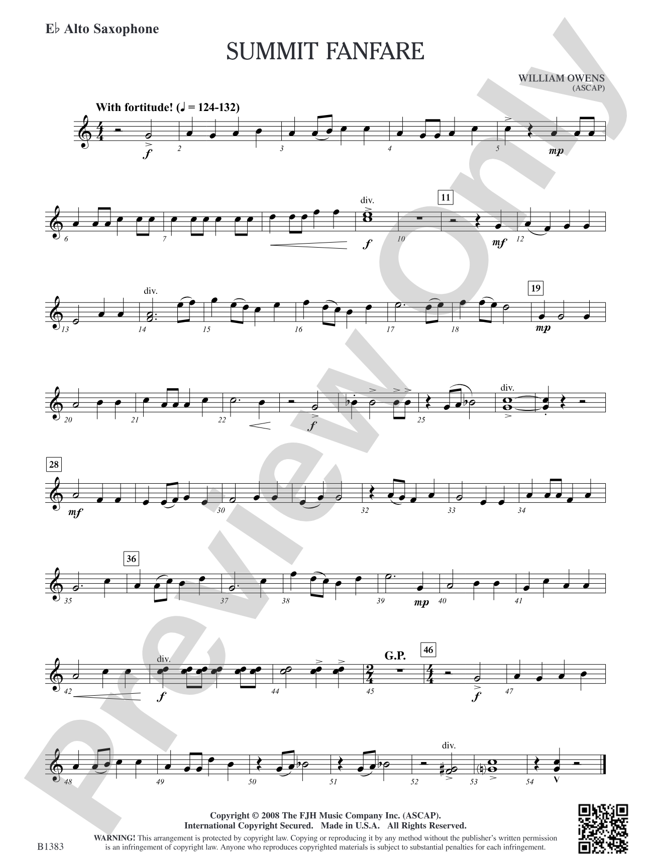 Summit Fanfare: E-flat Alto Saxophone