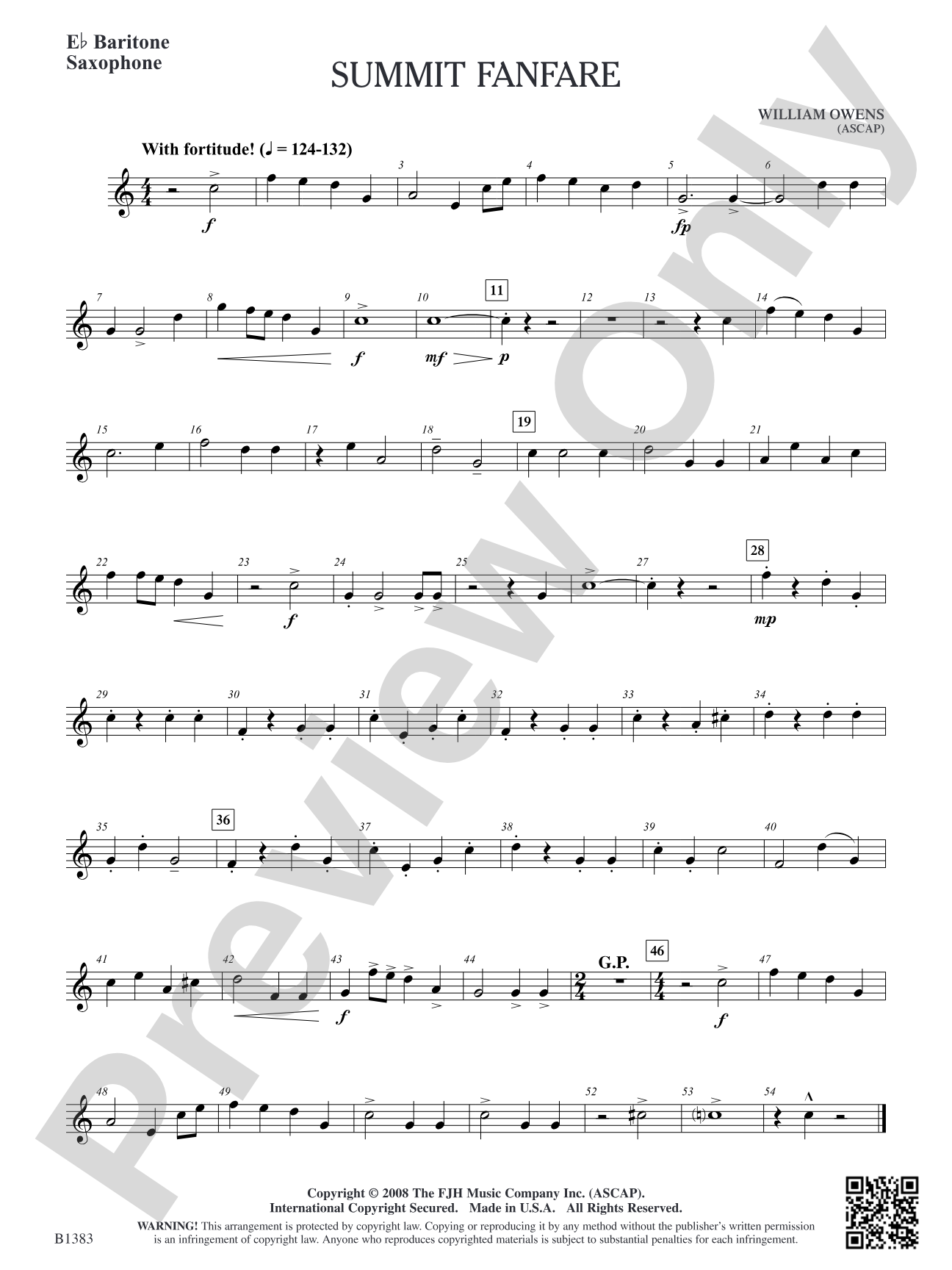 Summit Fanfare: E-flat Baritone Saxophone