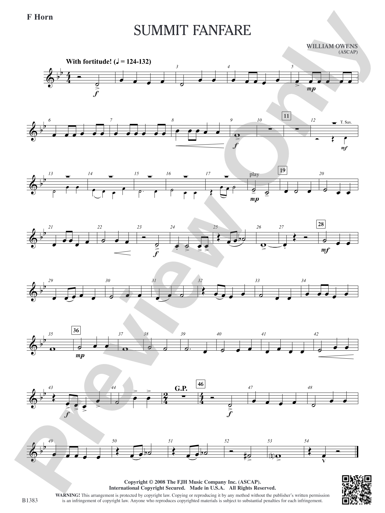 Summit Fanfare: F Horn