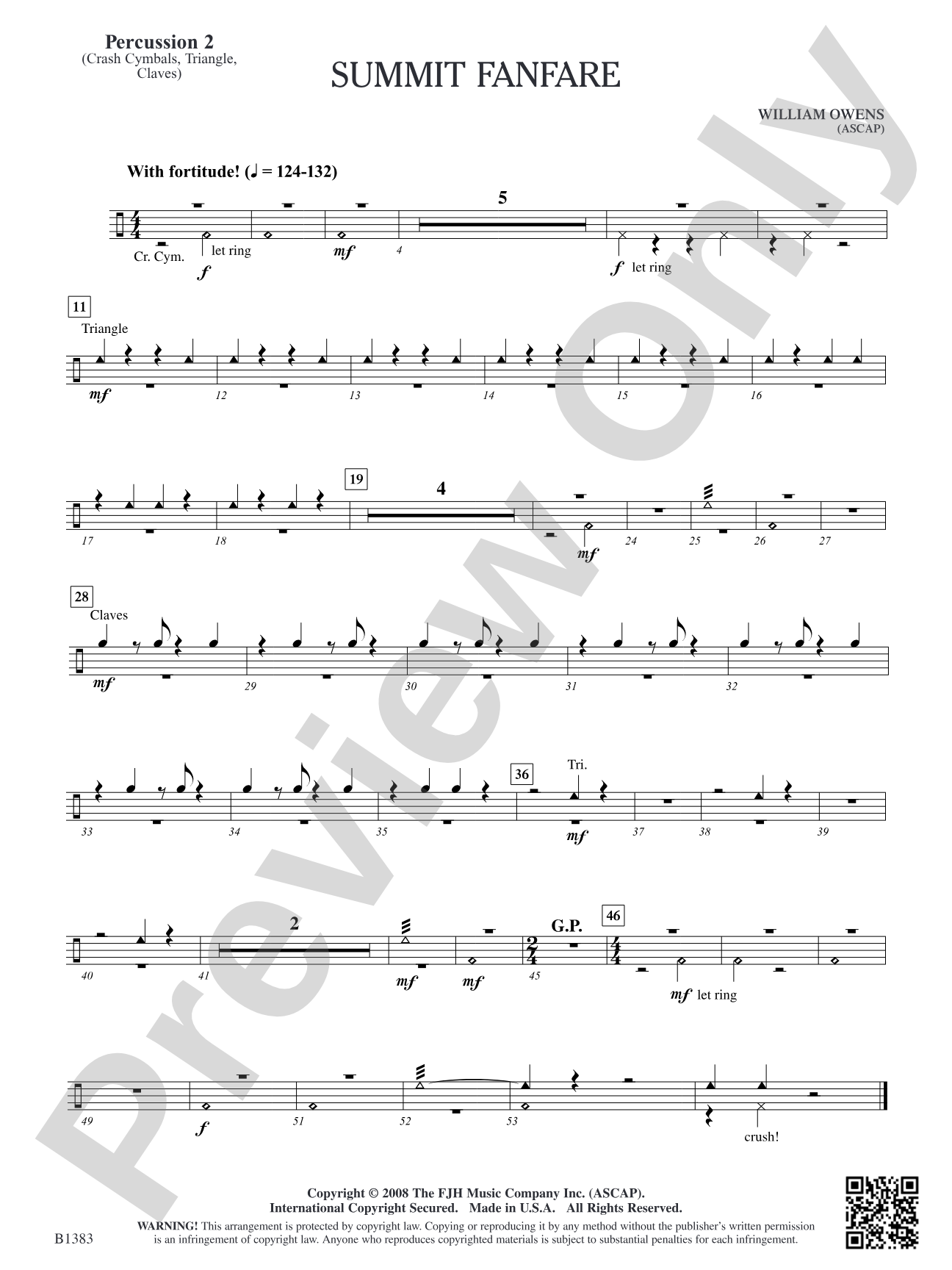 Summit Fanfare: Percussion 2