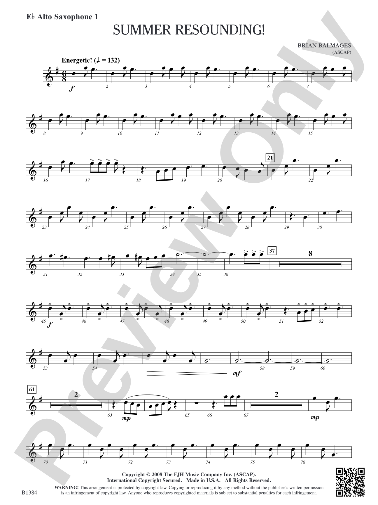 Summer Resounding!: E-flat Alto Saxophone 1