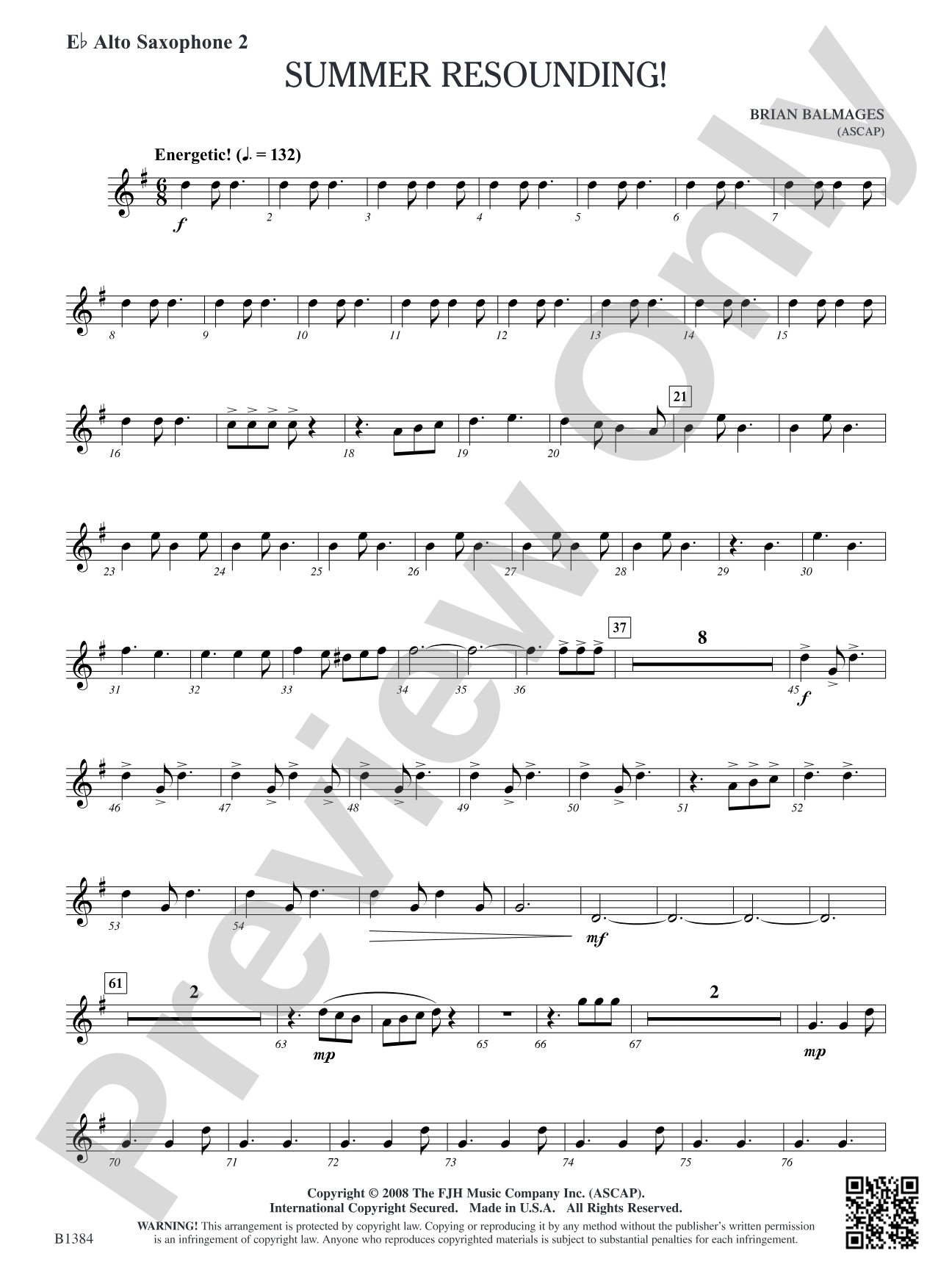 Summer Resounding!: E-flat Alto Saxophone 2