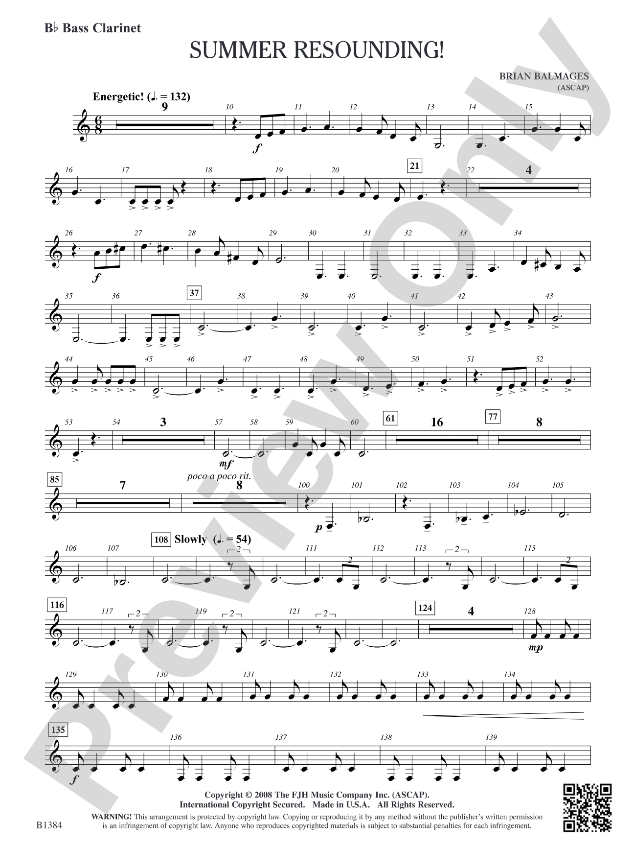 Summer Resounding!: B-flat Bass Clarinet