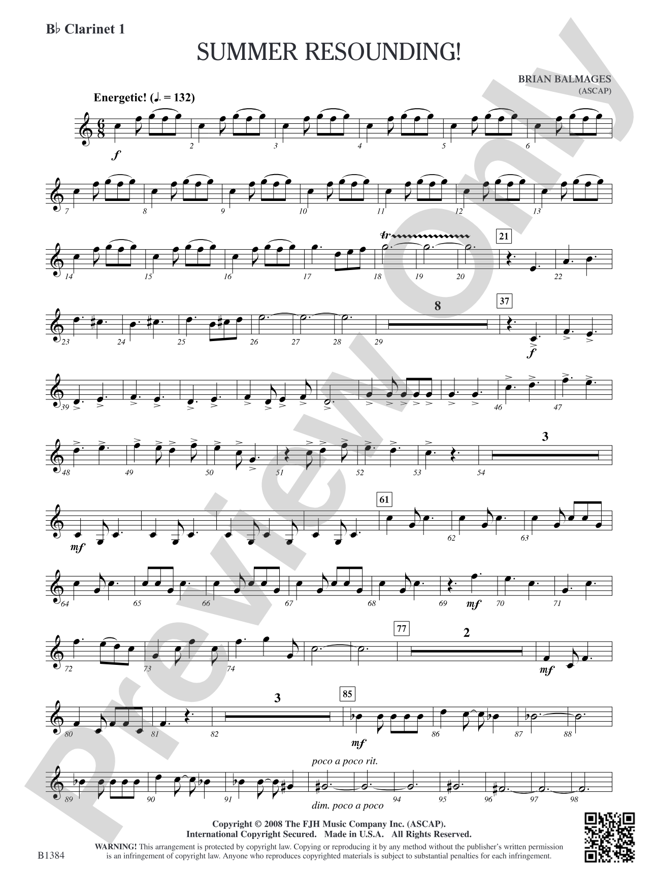 Summer Resounding!: B-flat Clarinet 1