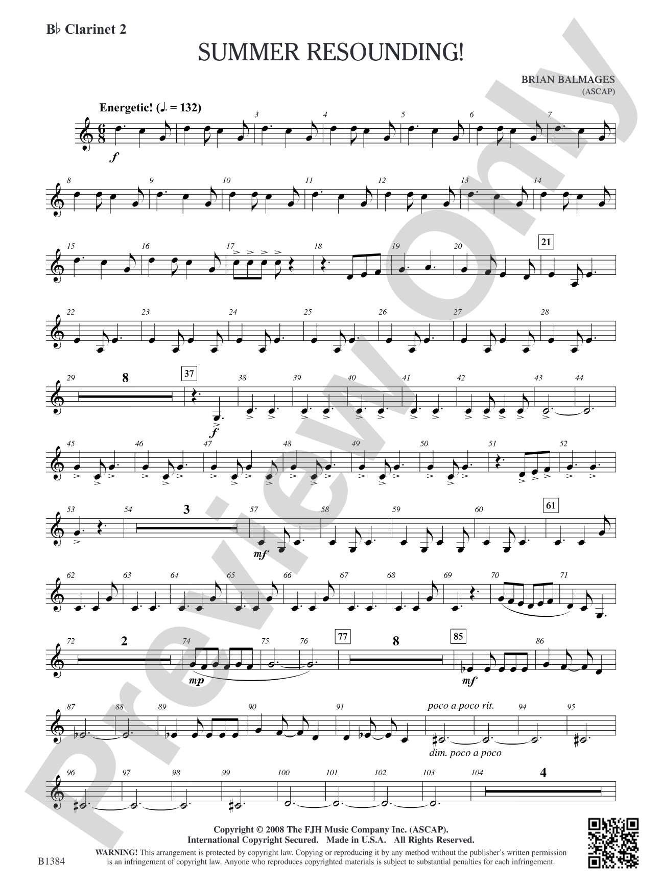 Summer Resounding!: B-flat Clarinet 2