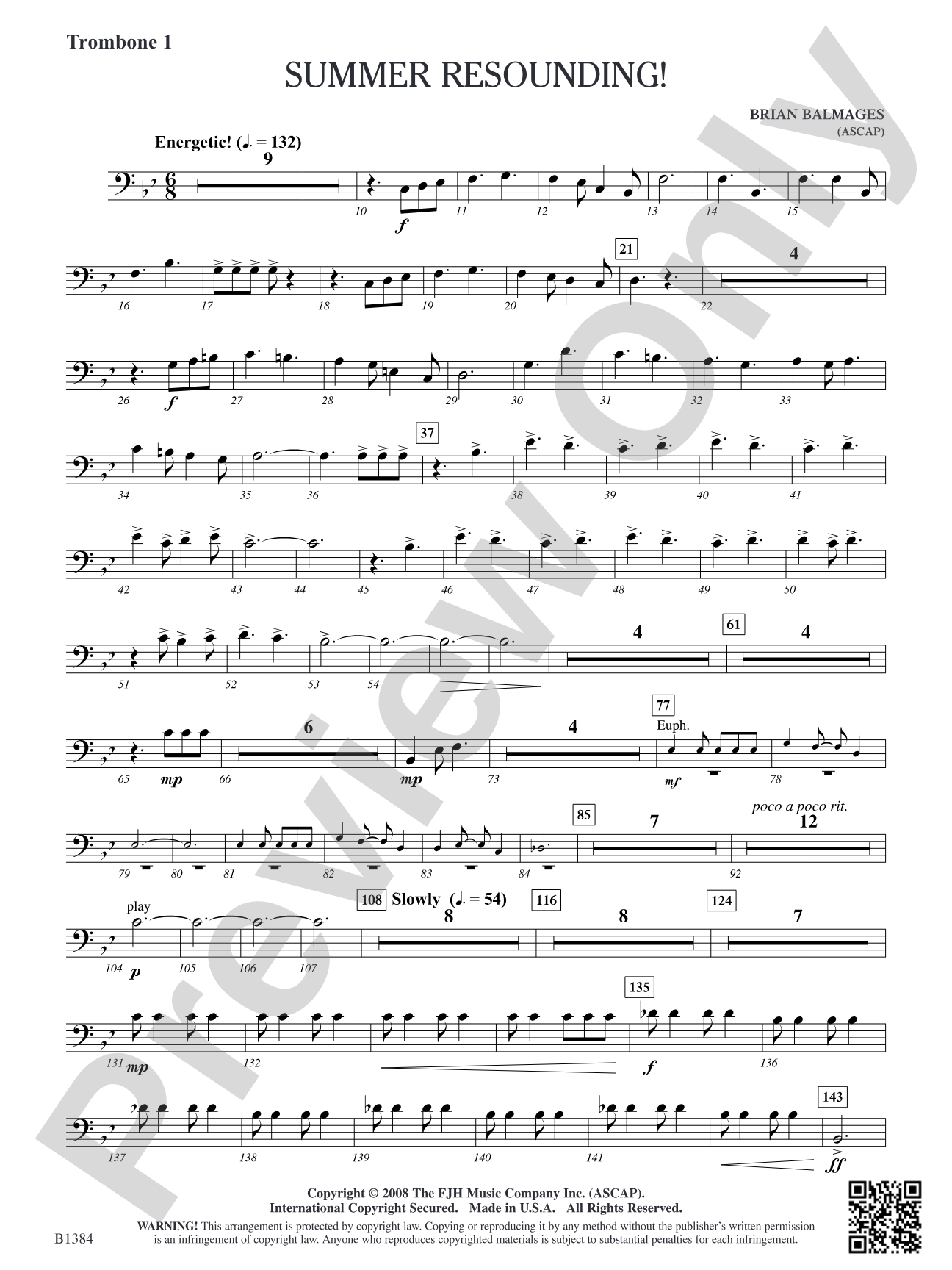 Summer Resounding!: Trombone 1