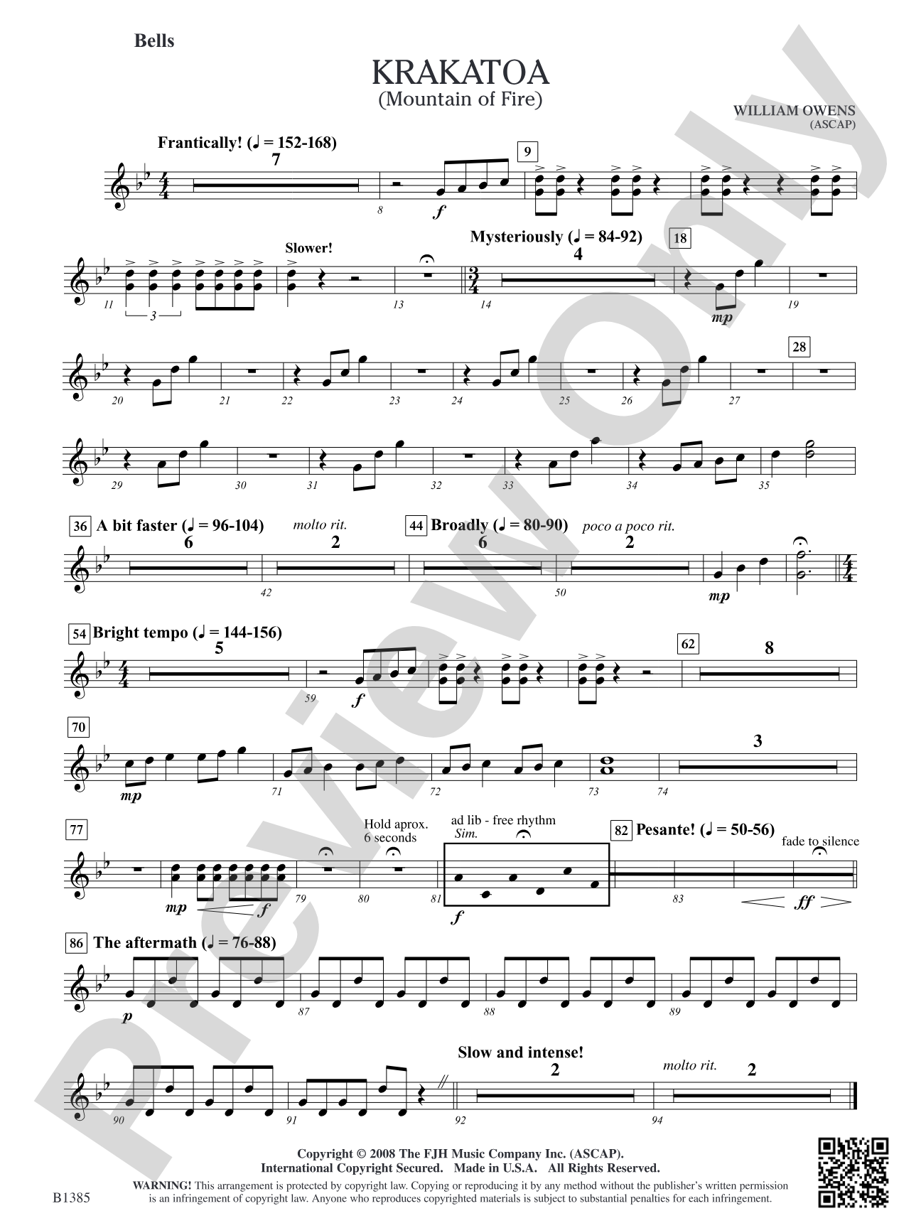 Krakatoa (Mountain of Fire): Bells