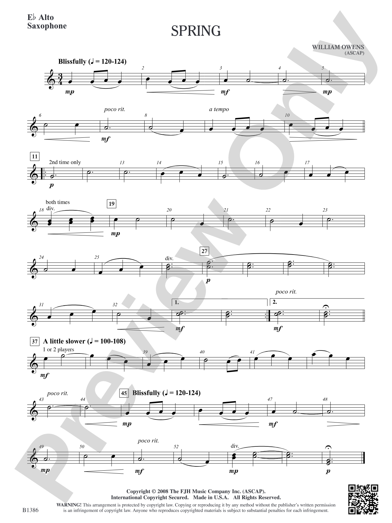 Spring: E-flat Alto Saxophone