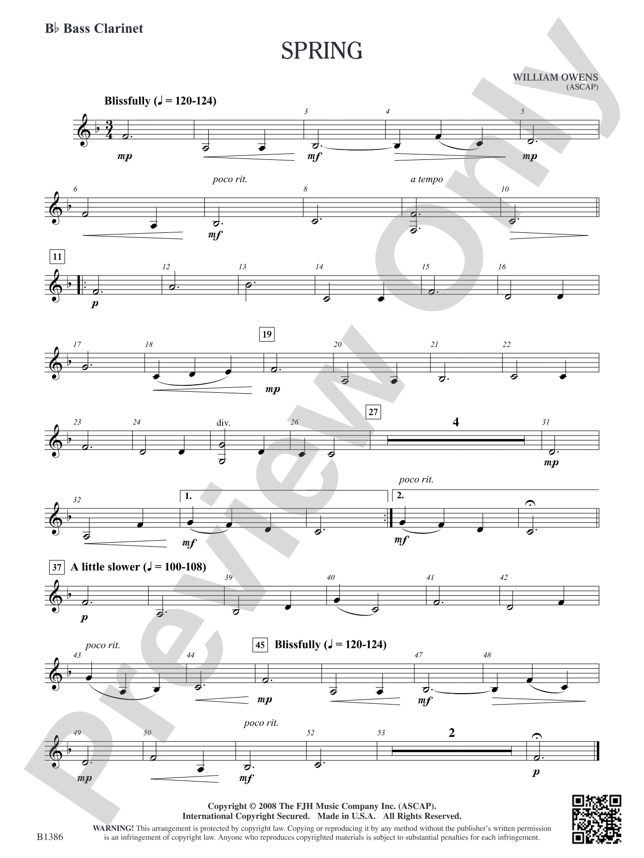 Spring: B-flat Bass Clarinet
