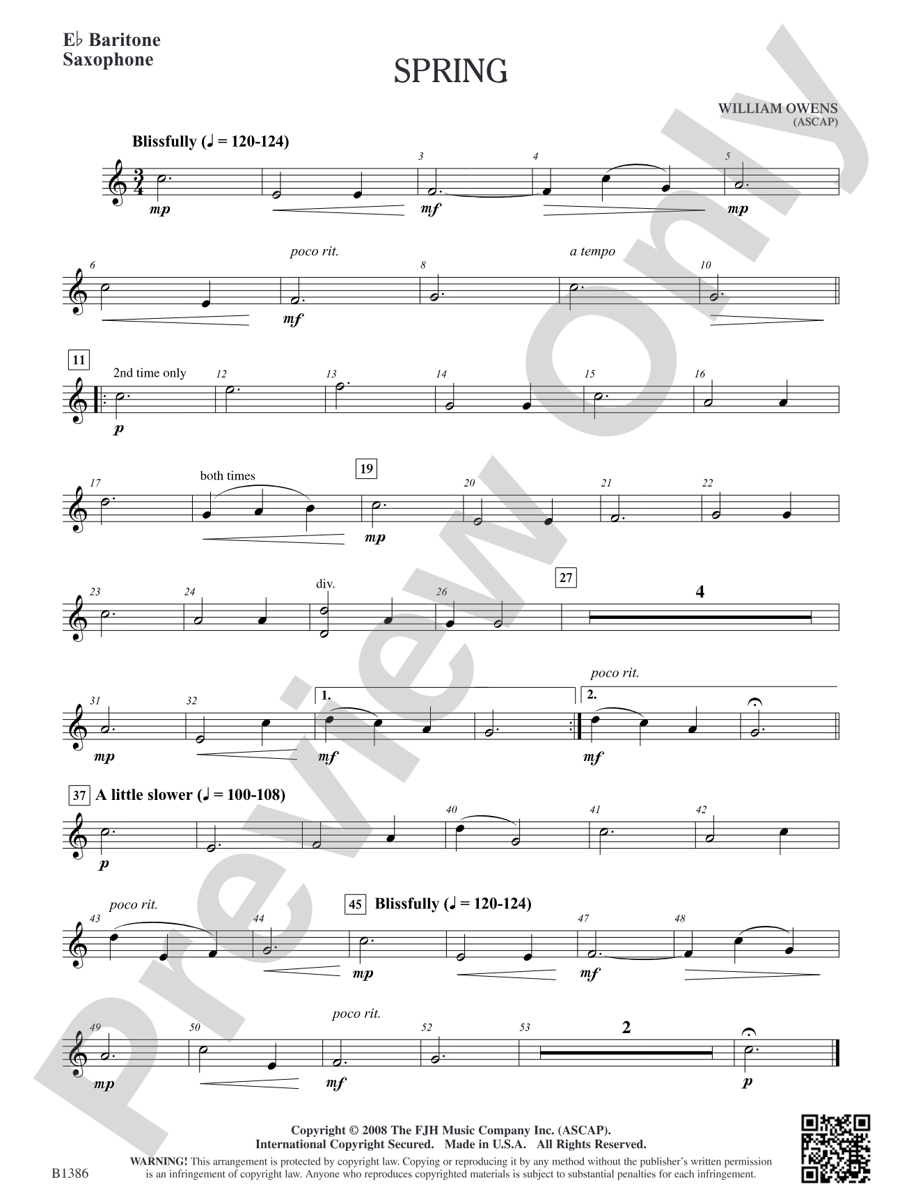 Spring: E-flat Baritone Saxophone