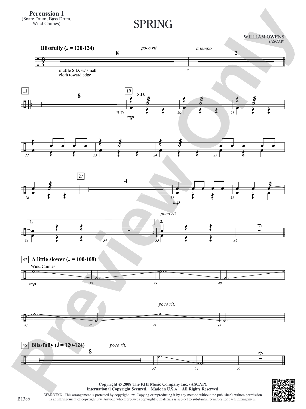 Spring: Percussion 1