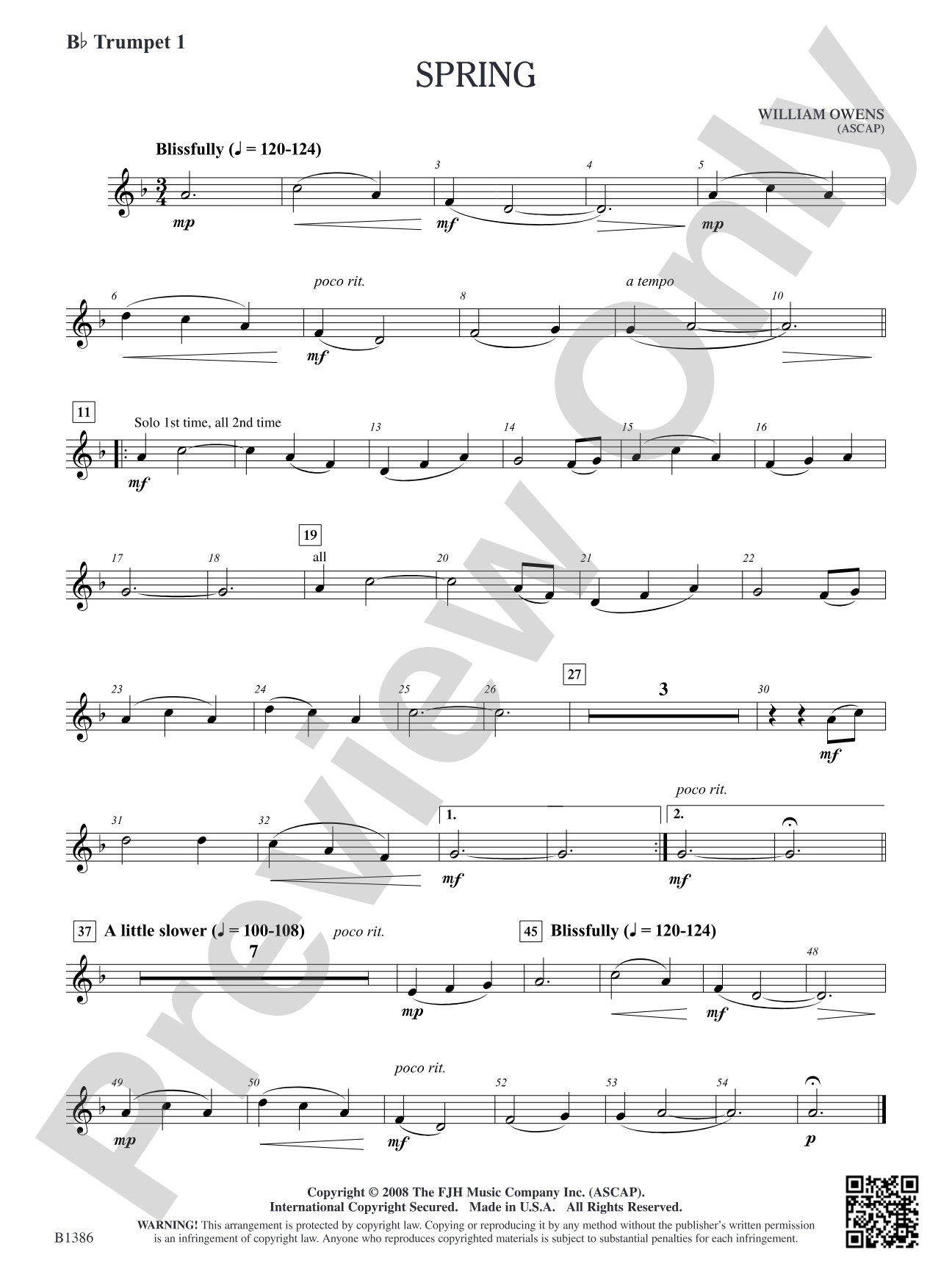Spring: B-flat Trumpet 1