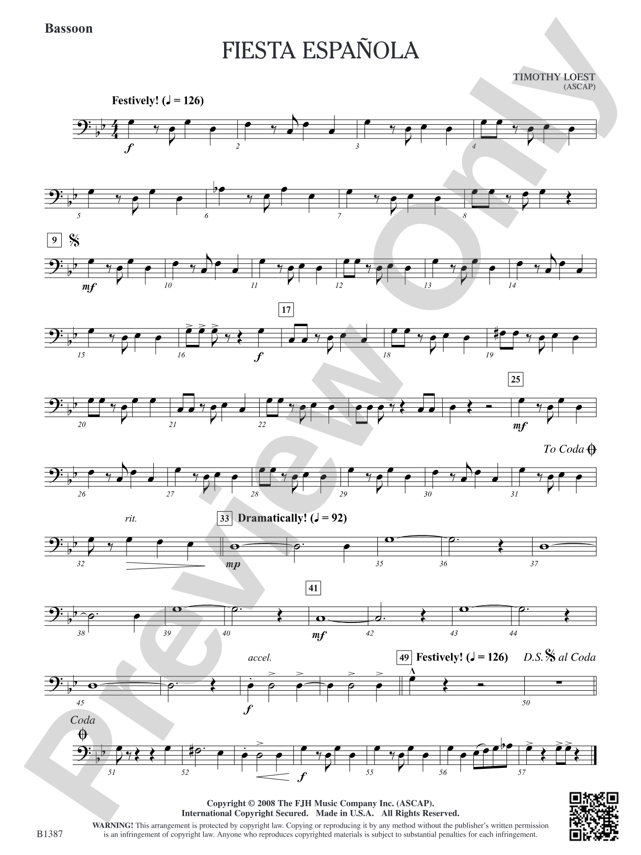 Fiesta Española: Bassoon