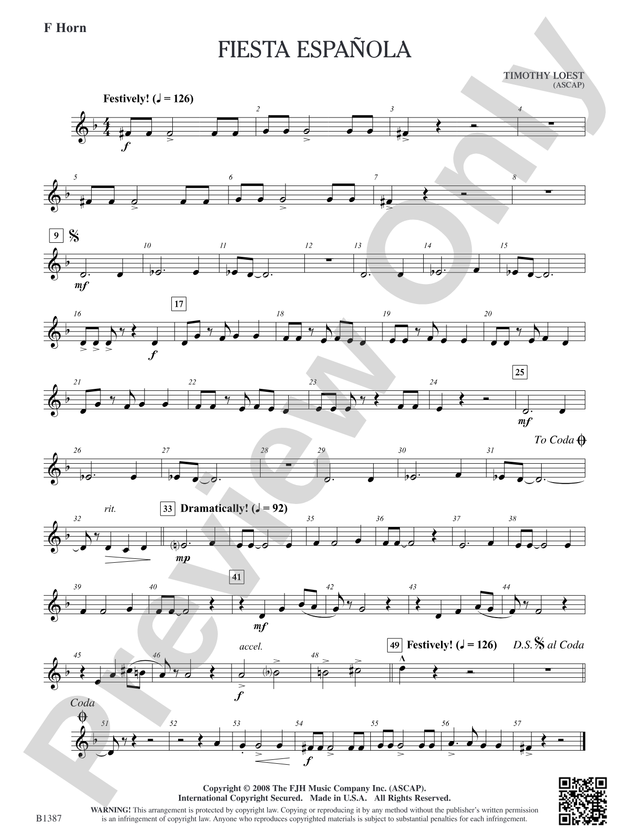 Fiesta Española: F Horn