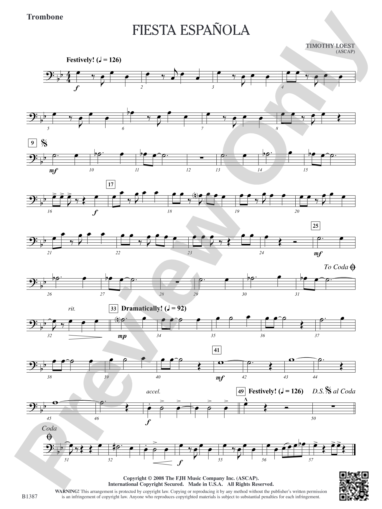 Fiesta Española: Trombone