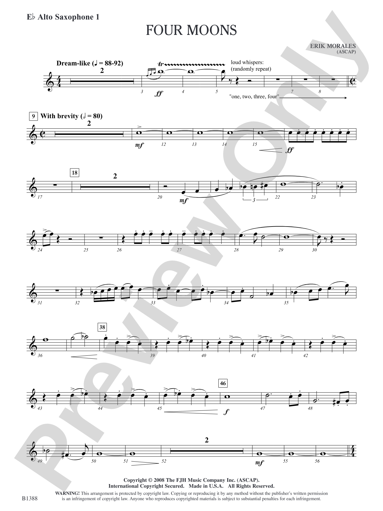 Four Moons: E-flat Alto Saxophone 1