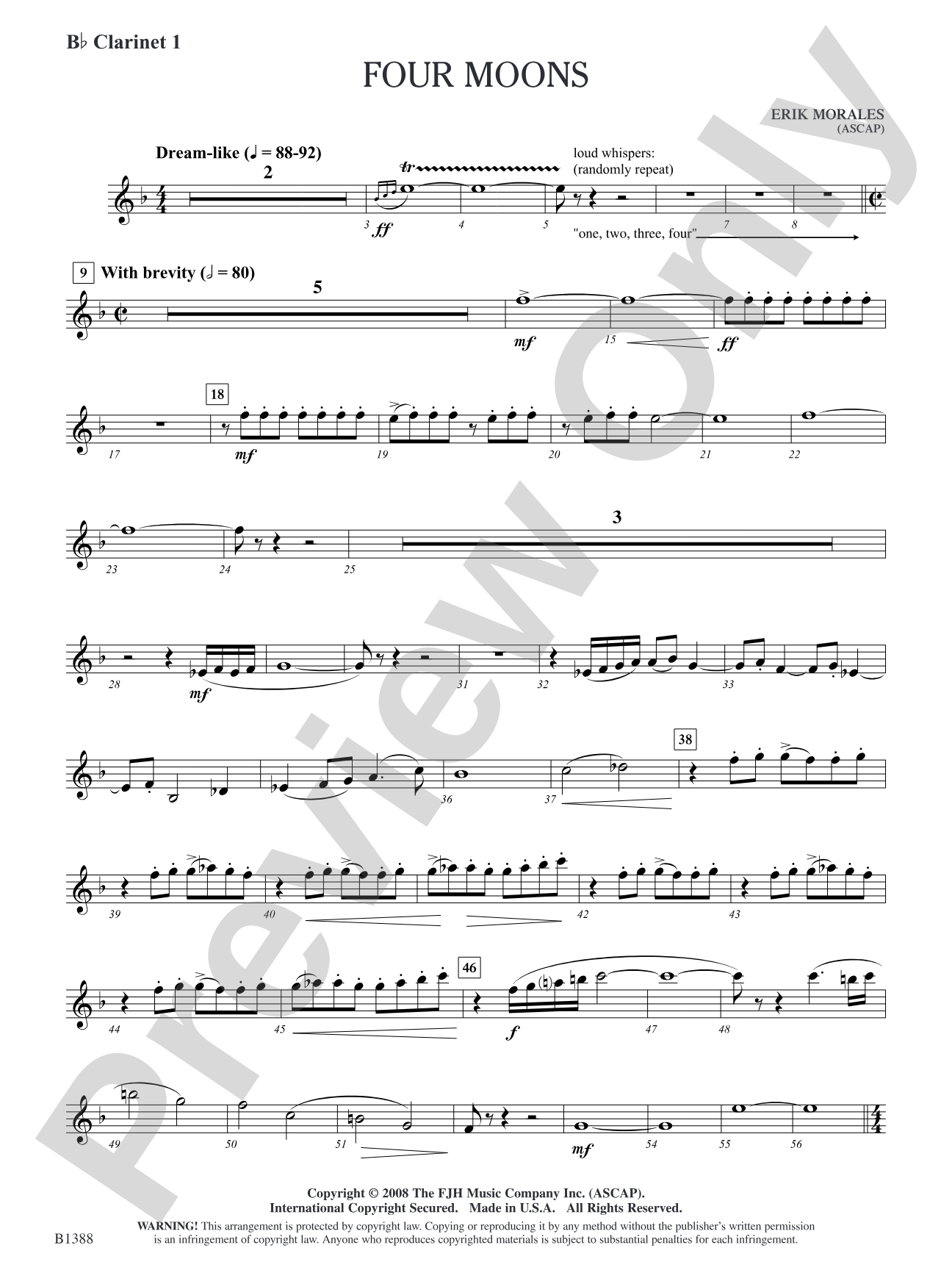 Four Moons: B-flat Clarinet 1