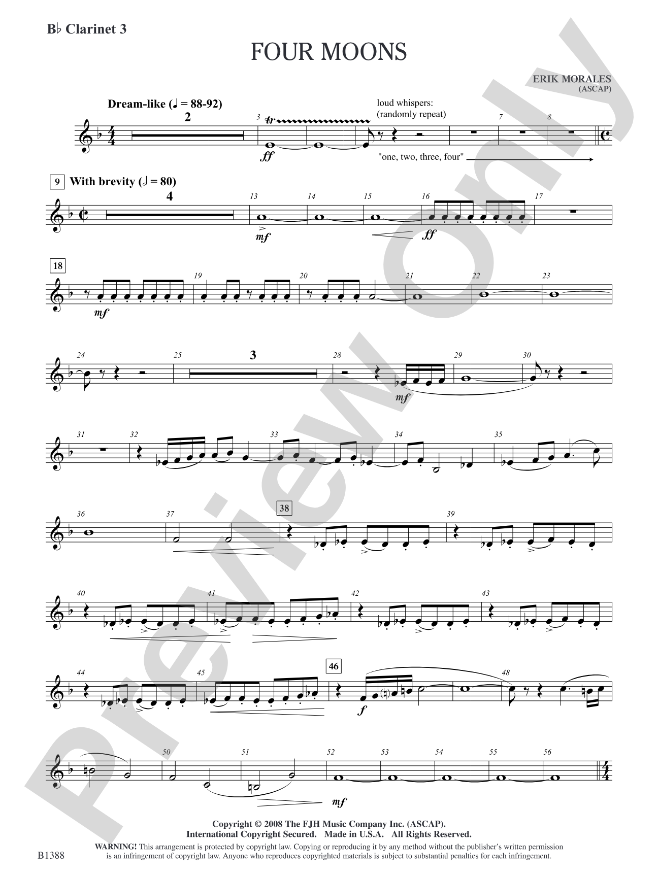 Four Moons: B-flat Clarinet 3