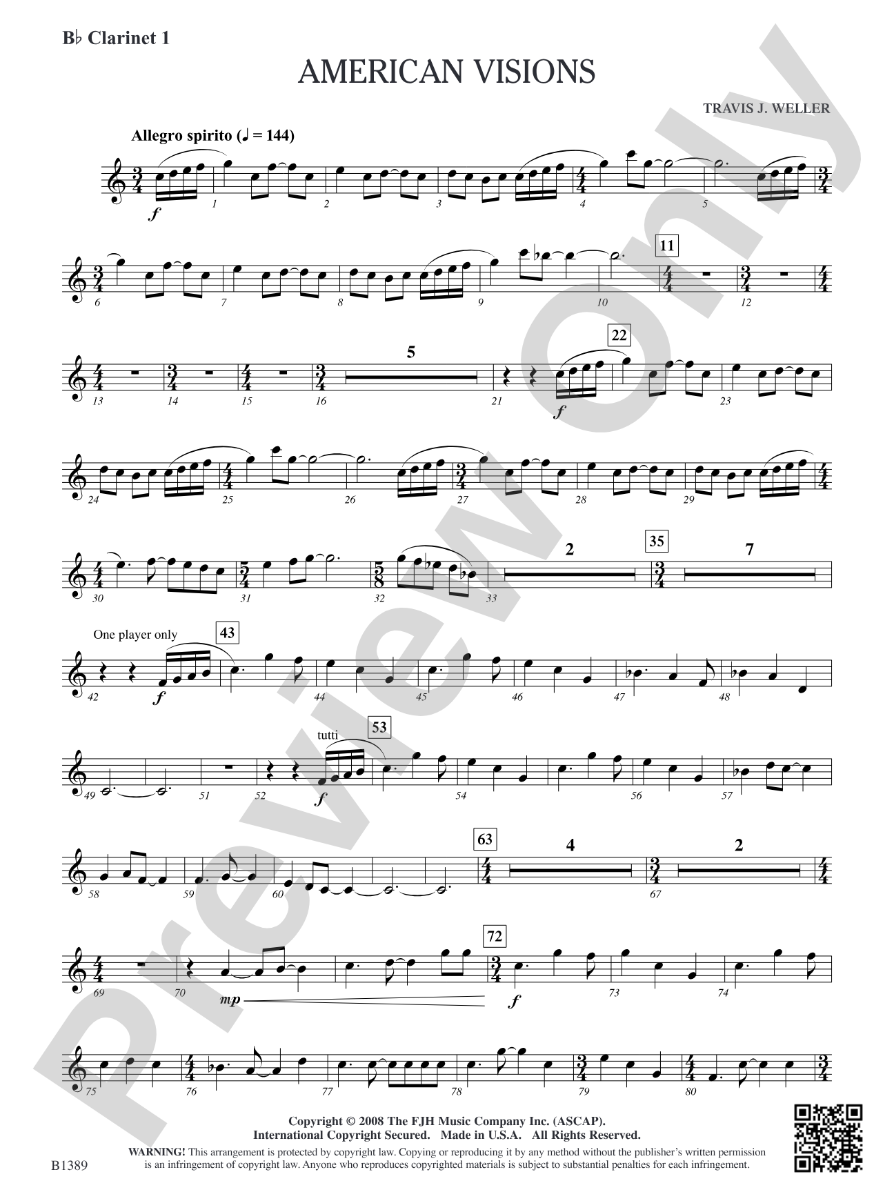 American Visions: B-flat Clarinet 1