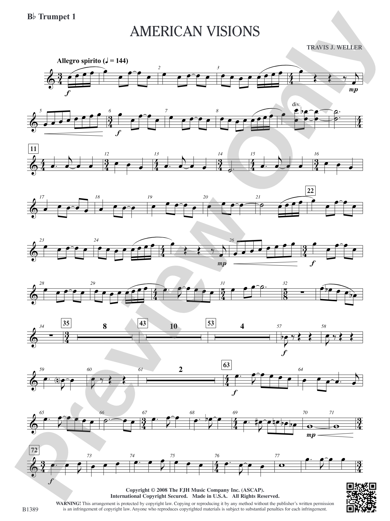 American Visions: B-flat Trumpet 1