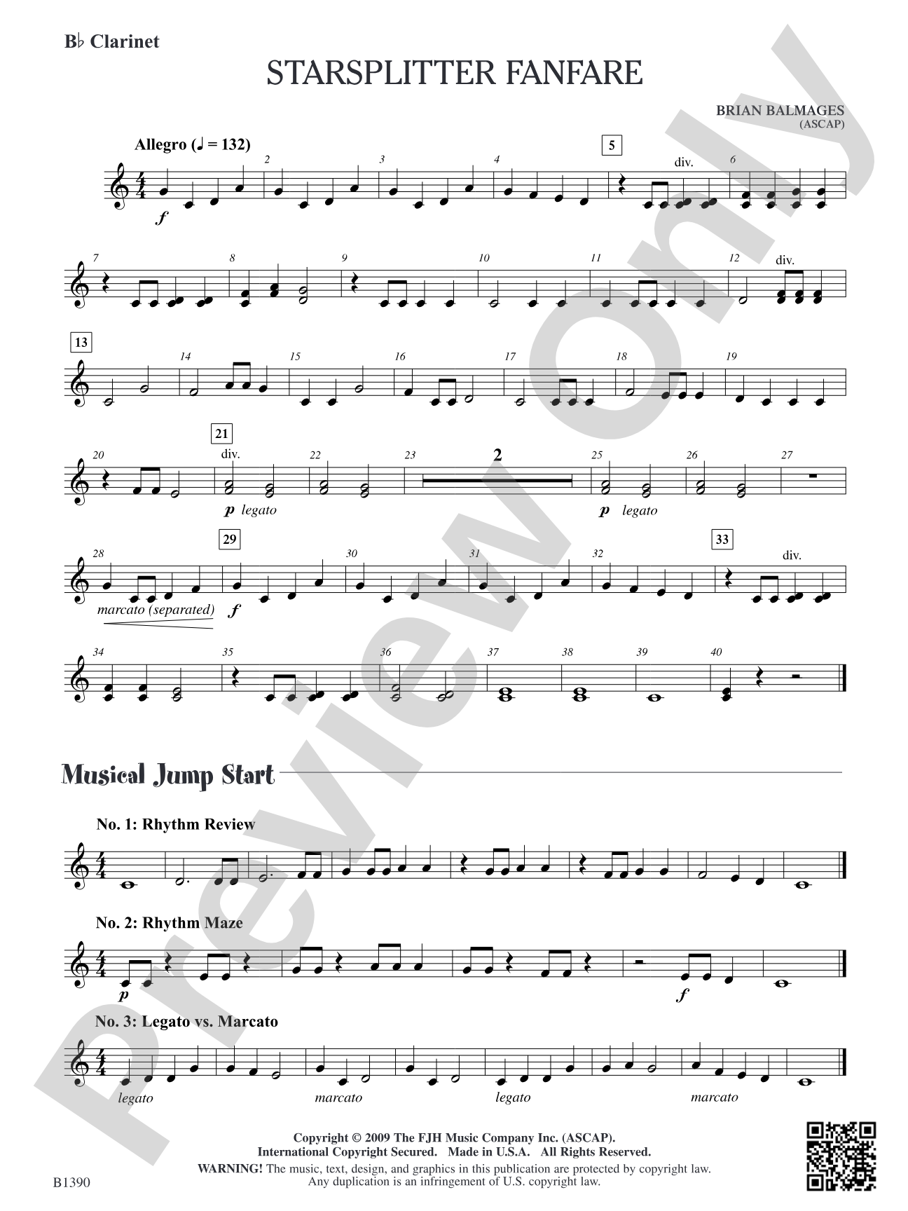Starsplitter Fanfare: B-flat Clarinet