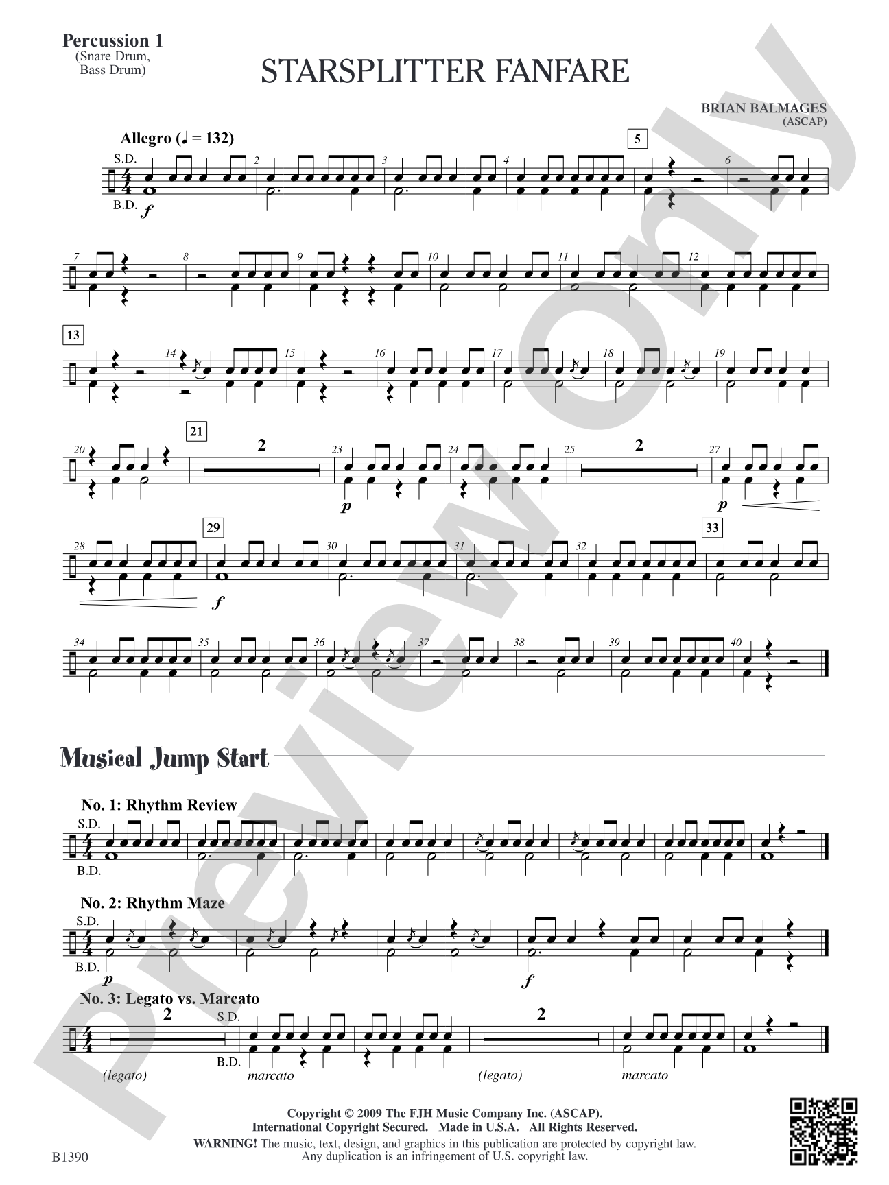 Starsplitter Fanfare: Percussion 1