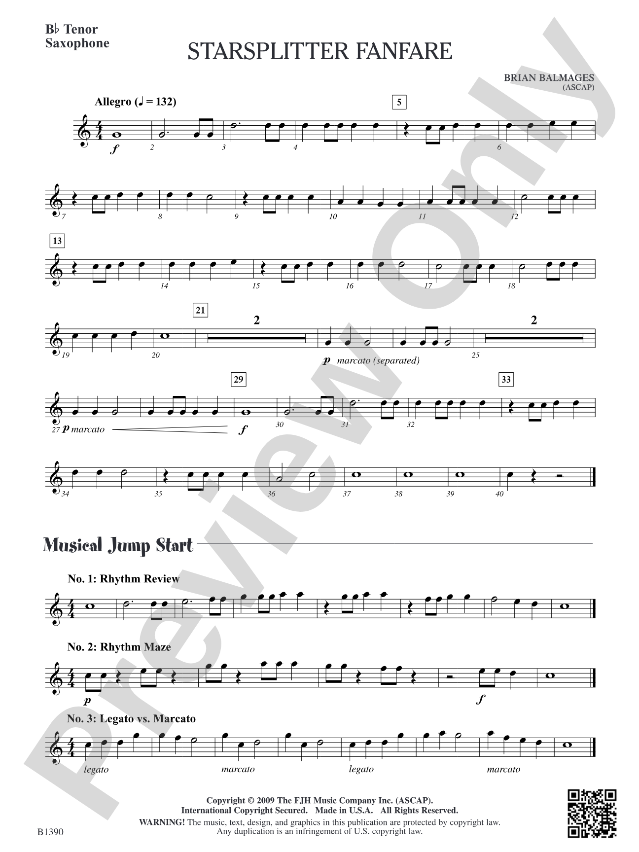 Starsplitter Fanfare: B-flat Tenor Saxophone