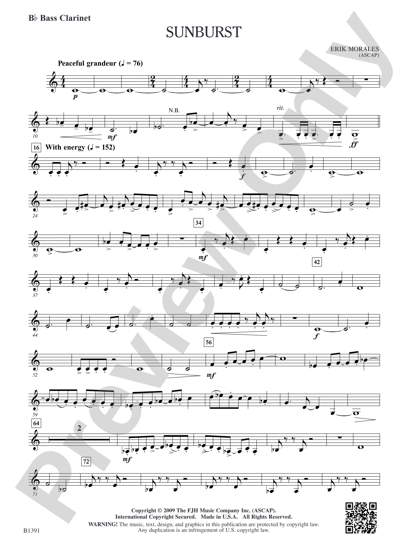 Sunburst: B-flat Bass Clarinet