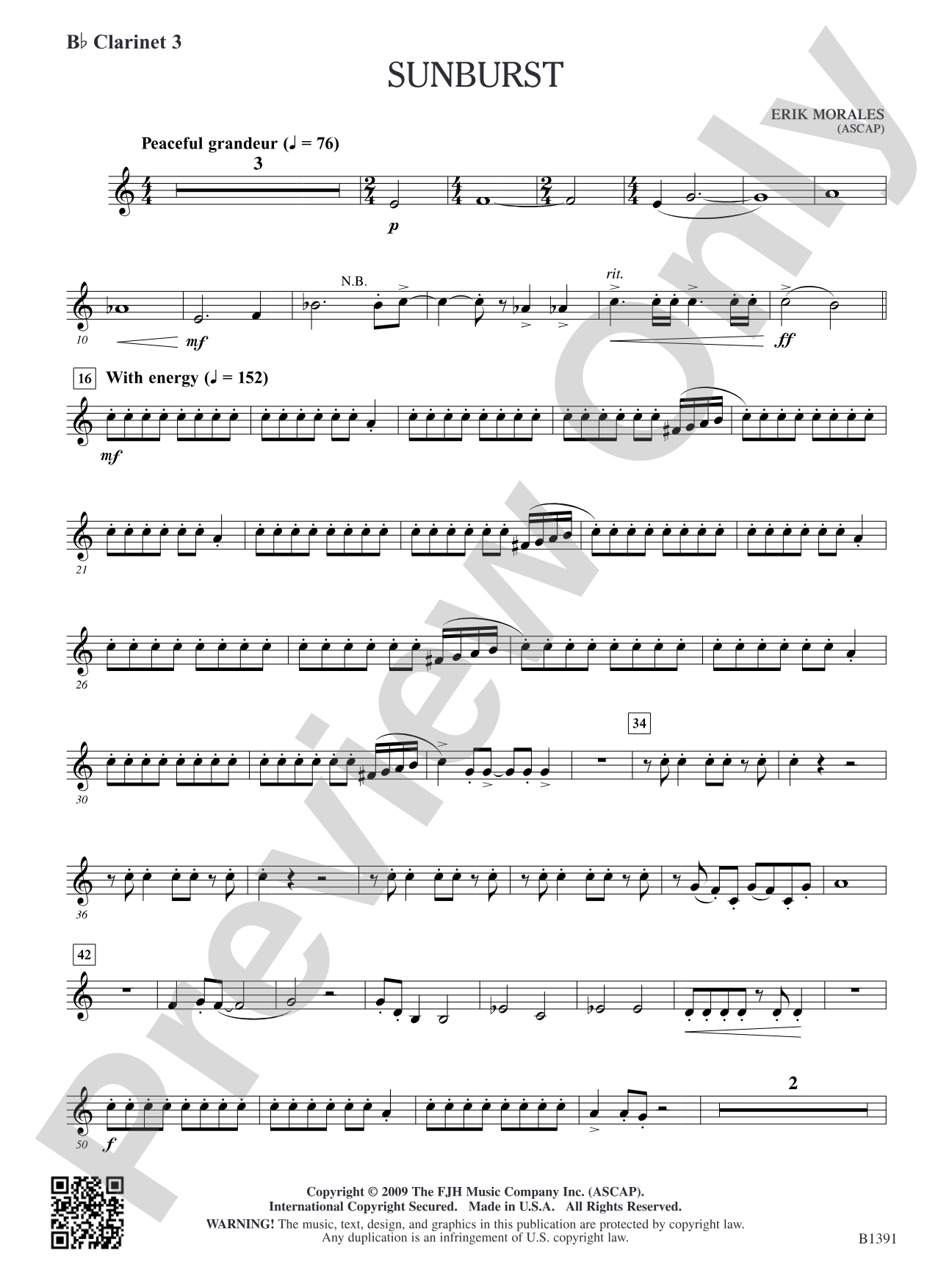 Sunburst: B-flat Clarinet 3