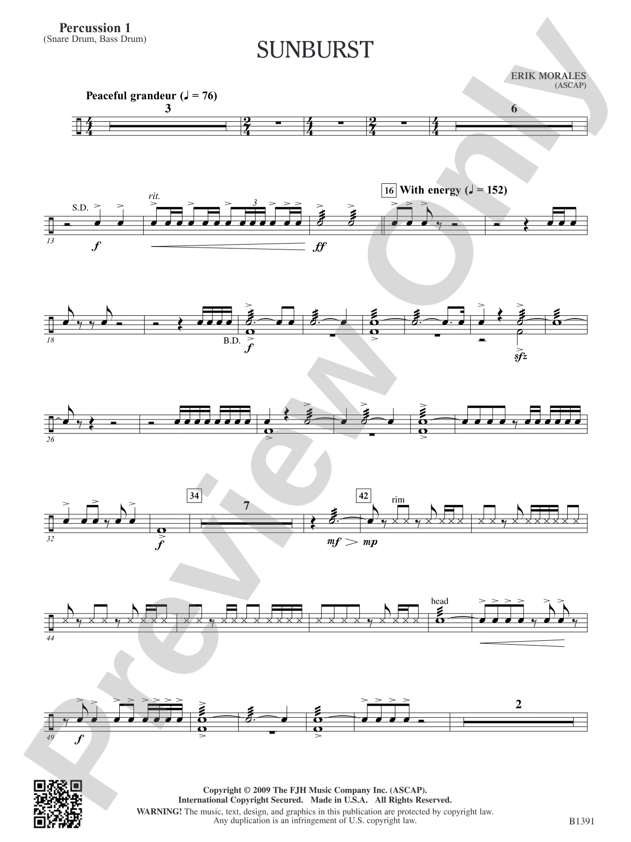 Sunburst: Percussion 1