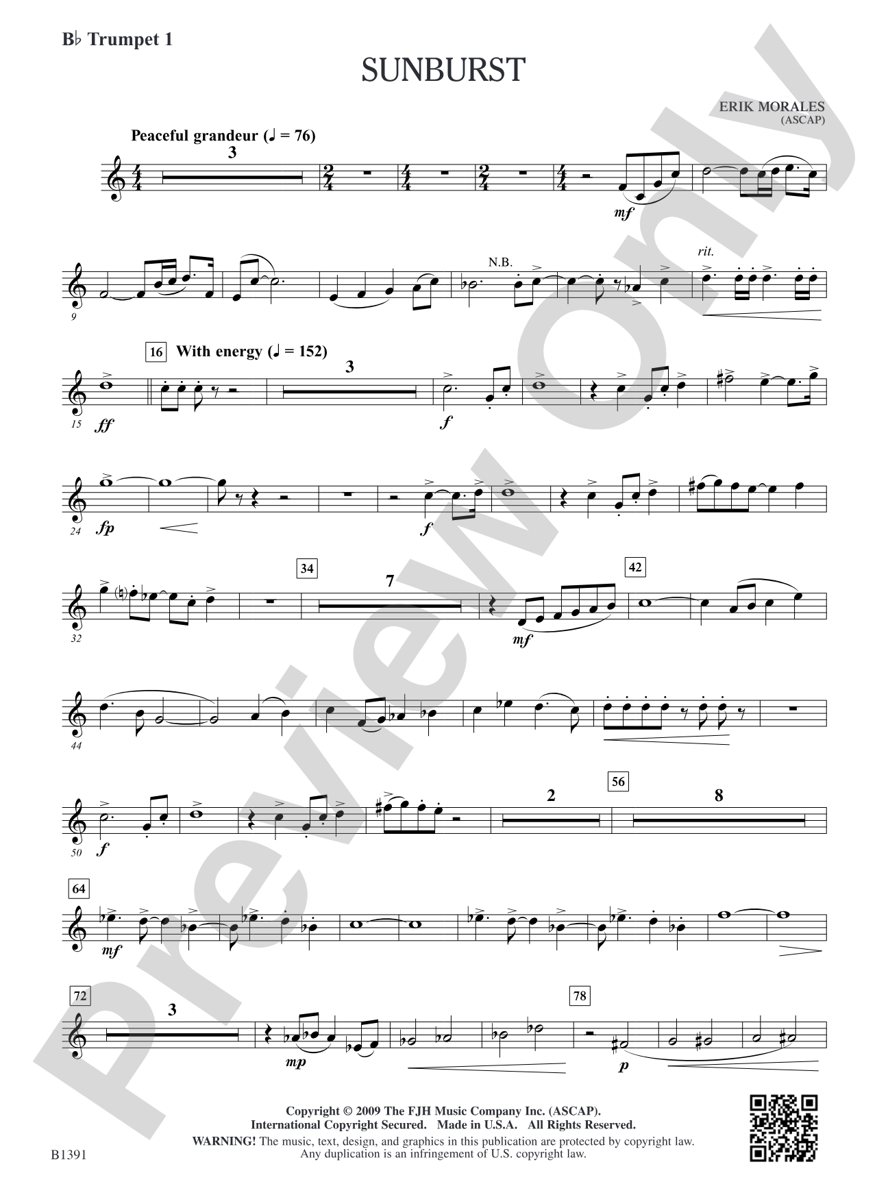 Sunburst: B-flat Trumpet 1