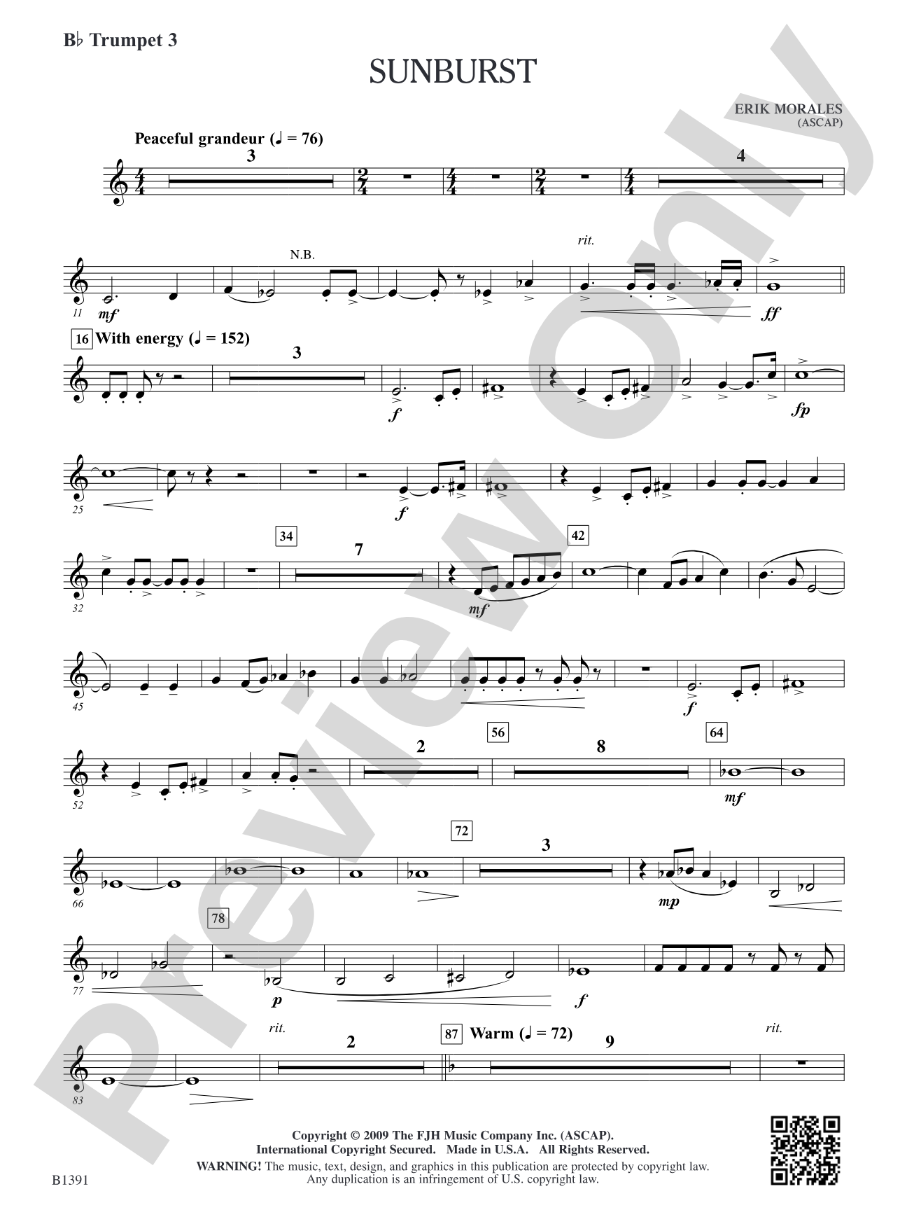 Sunburst: B-flat Trumpet 3