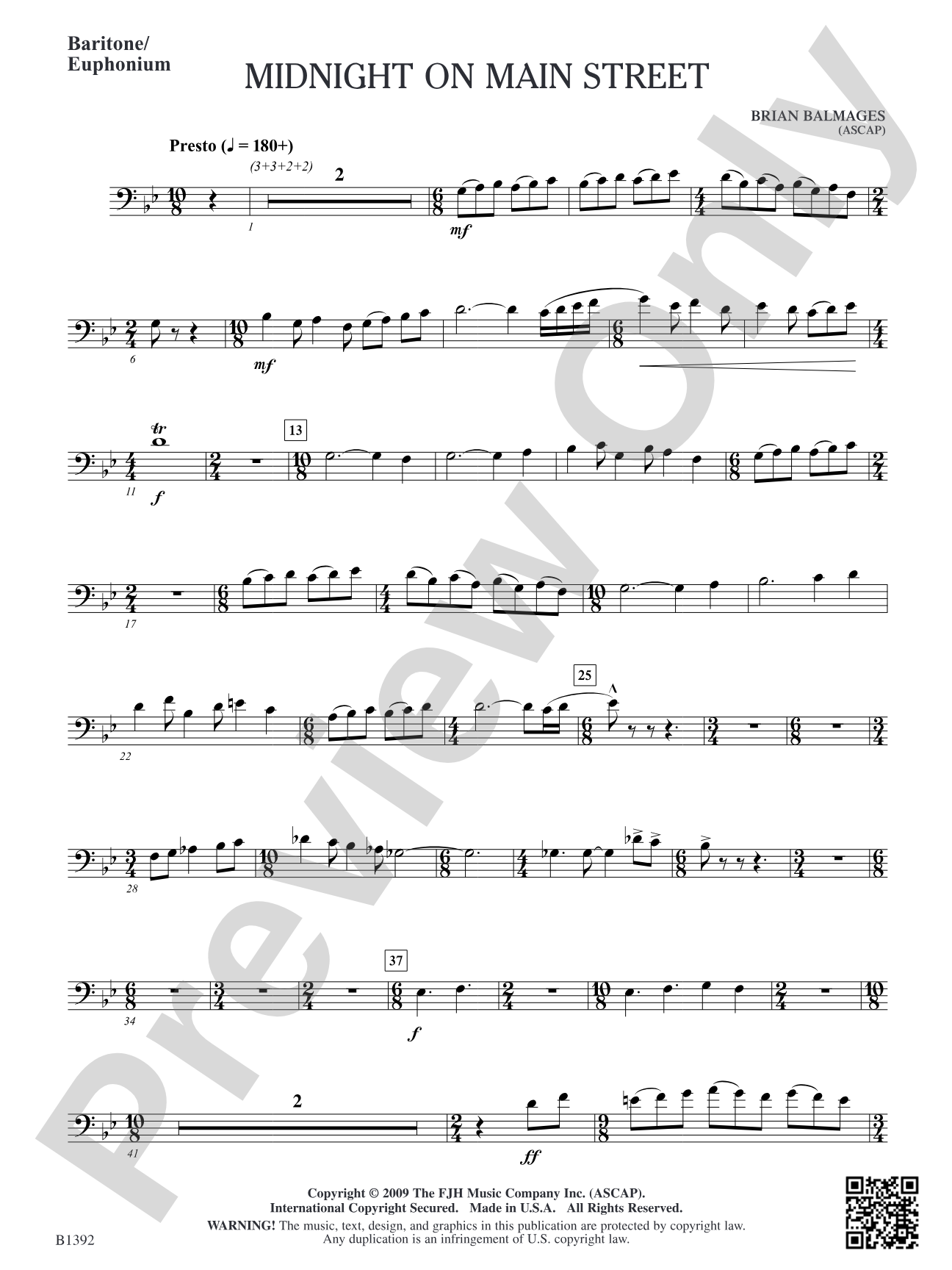Midnight on Main Street: Baritone/Euphonium